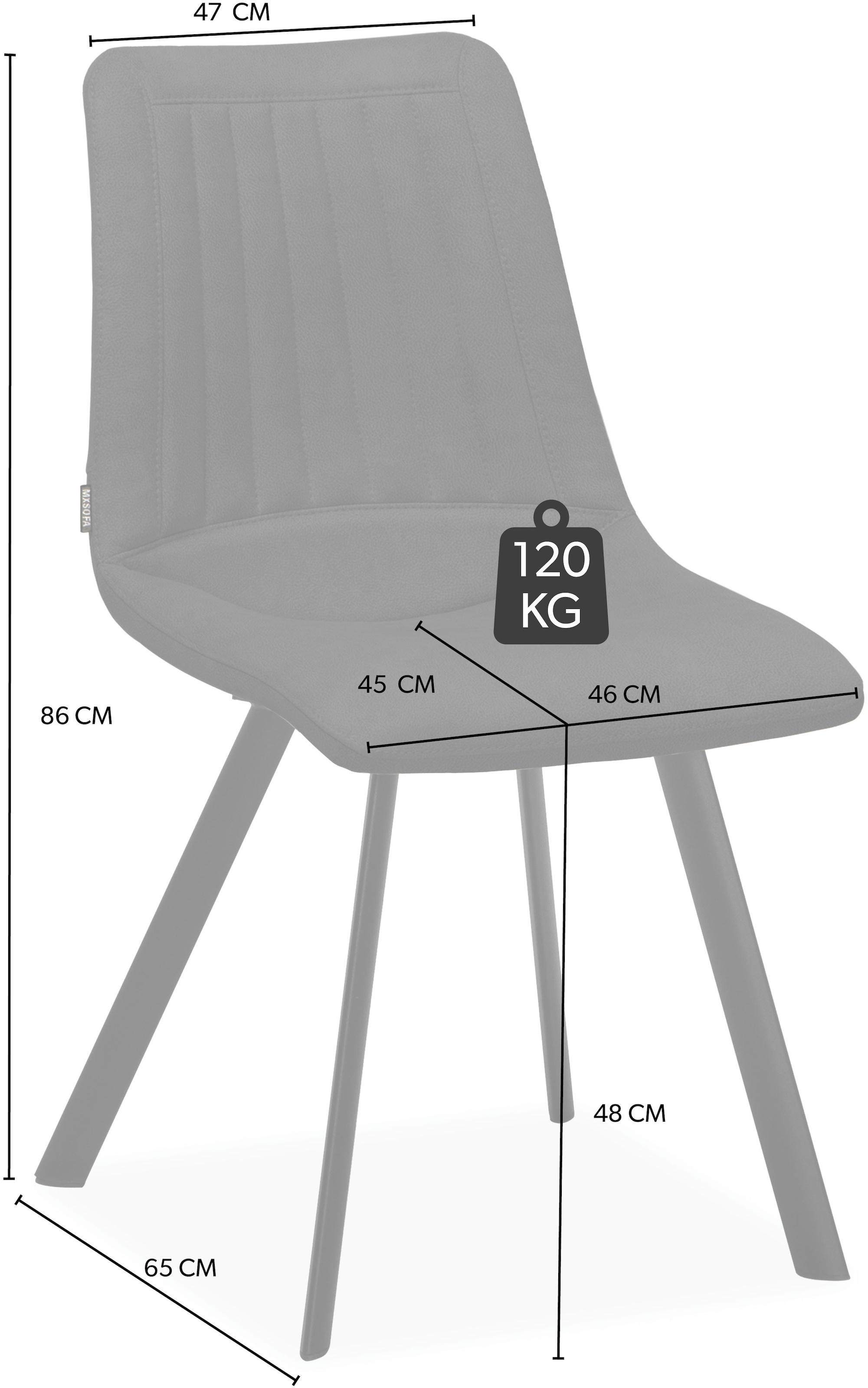 OMG Design Esszimmerstuhl »Pluto«, (Set), 1 St., Stoff, pflegeleichte Microfaser, Lederoptik