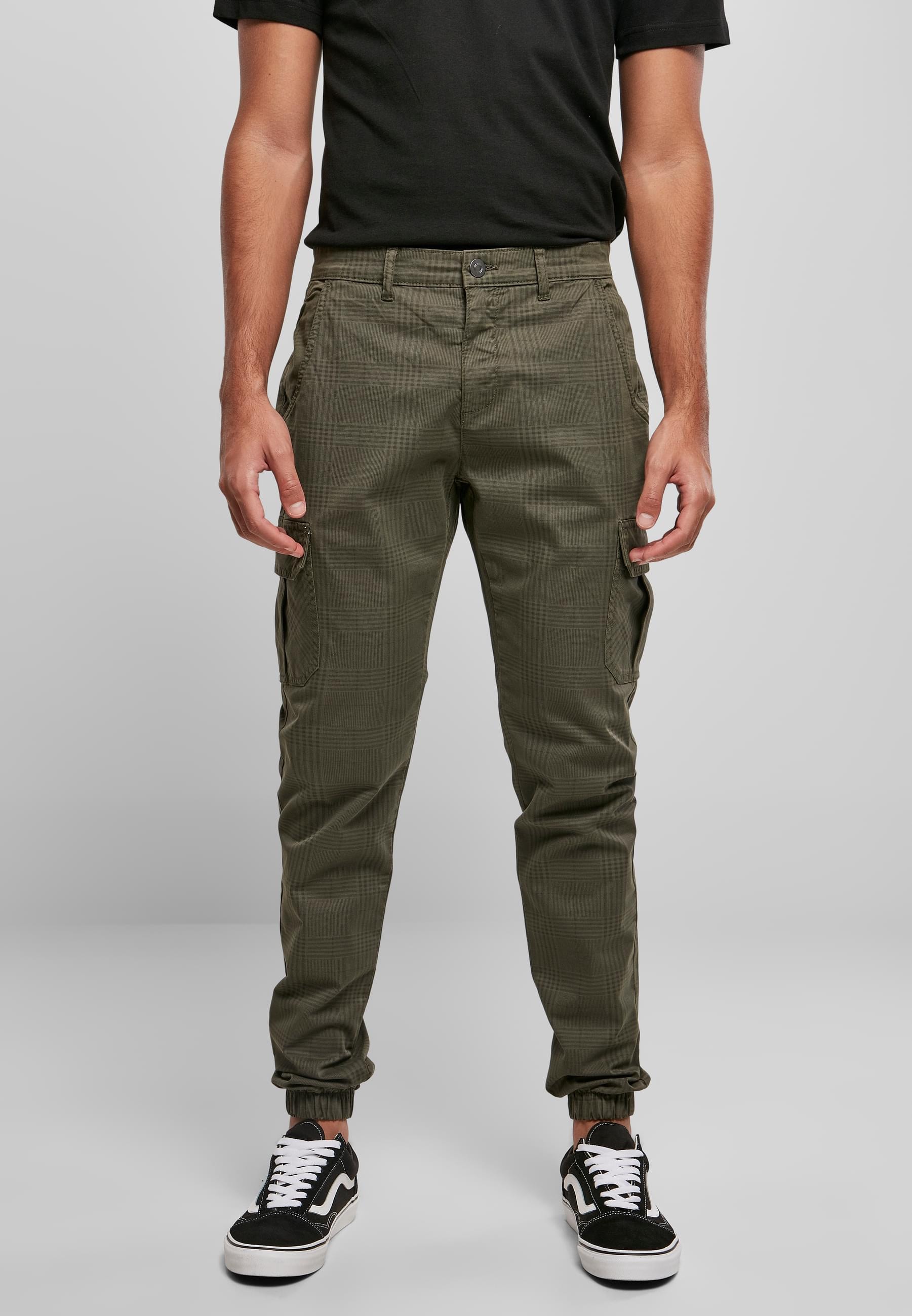 URBAN CLASSICS Cargohose »Urban Classics Herren AOP Glencheck Cargo Jog Pants«, (1 tlg.)