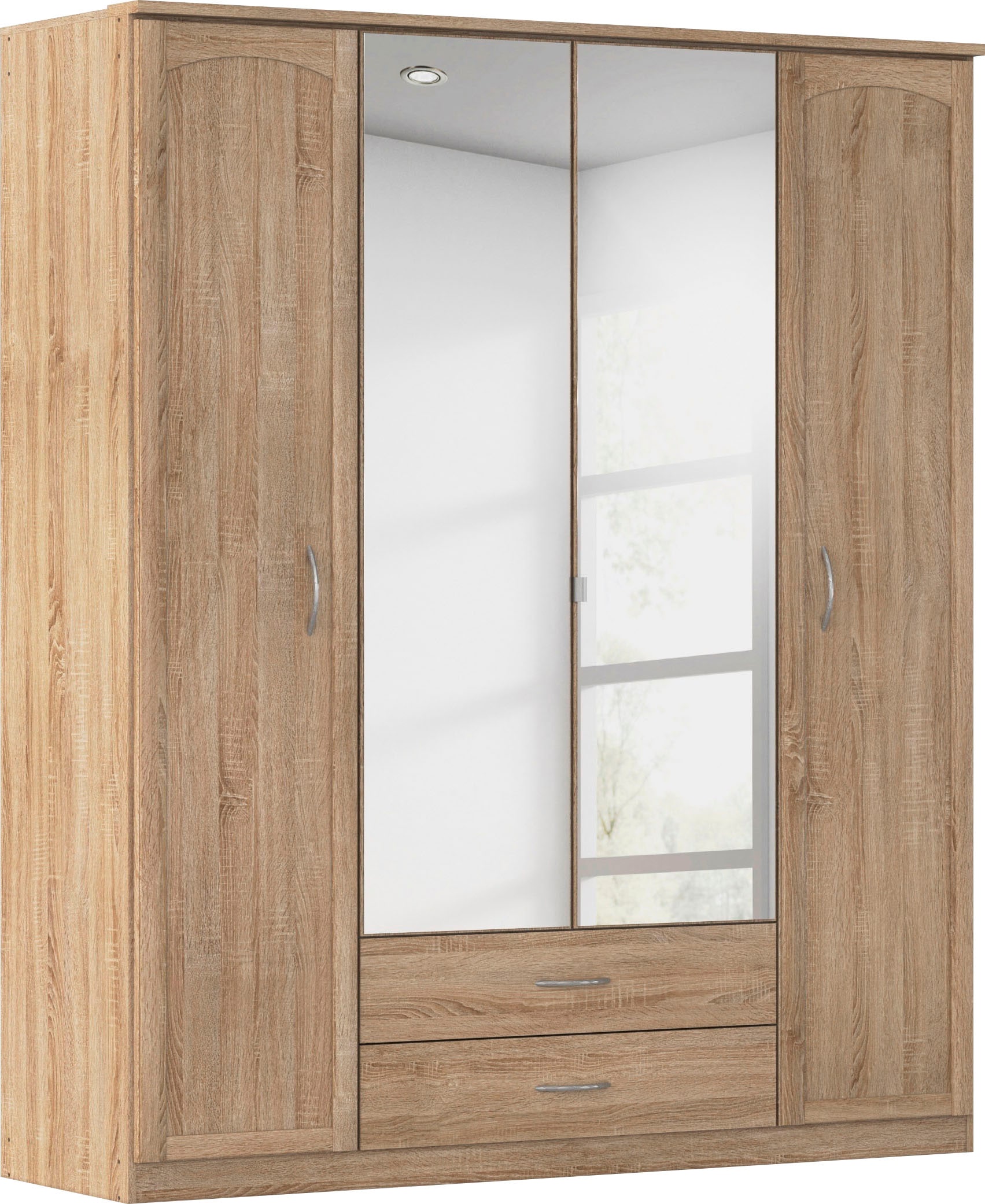 rauch Kleiderschrank "Schrank Garderobe Garderobenschrank Putzschrank Wäscheschrank TORRENT" Breiten 91/136/181 cm, Höhe 210 cm, optional Außenschubladen und Spiegel, viel Stauraum MADE IN GERMANY