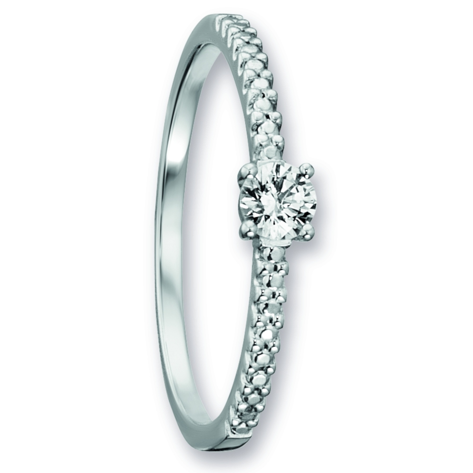Goldring ONE ELEMENT "Zirkonia Ring aus 333 Weißgold Zirkonia Ring aus 333 Weißgold" Gr. 56, silber, Fingerringe, Damen, 56,mit Zirkonia, Gold Weißgold 333, Gold, Weißgold 333, Goldring, Persönlicher Akzent – schlicht, modern, aussagekräftig
