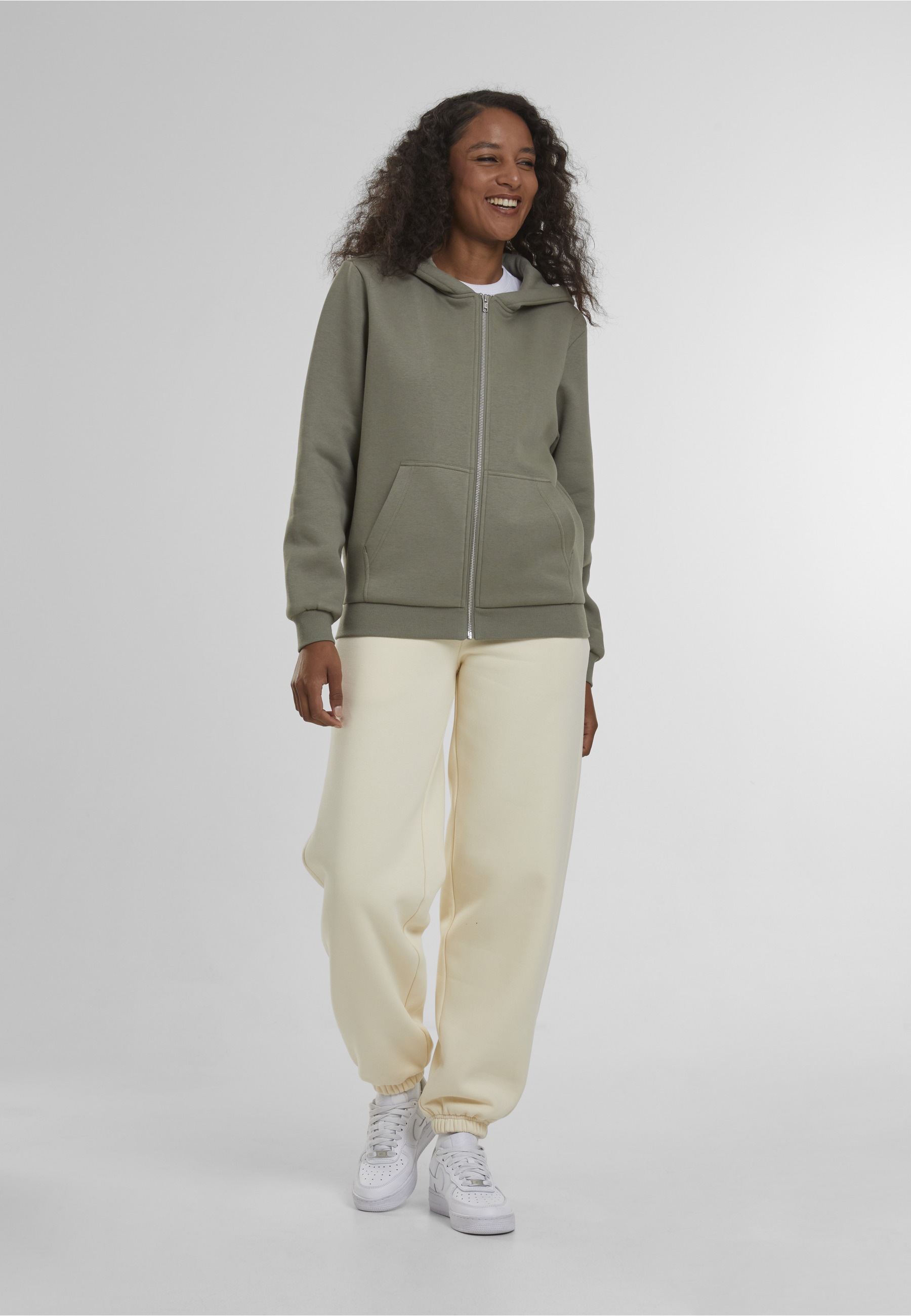 URBAN CLASSICS Sweatjacke »Urban Classics Ladies Fluffy Zip Cardigan«