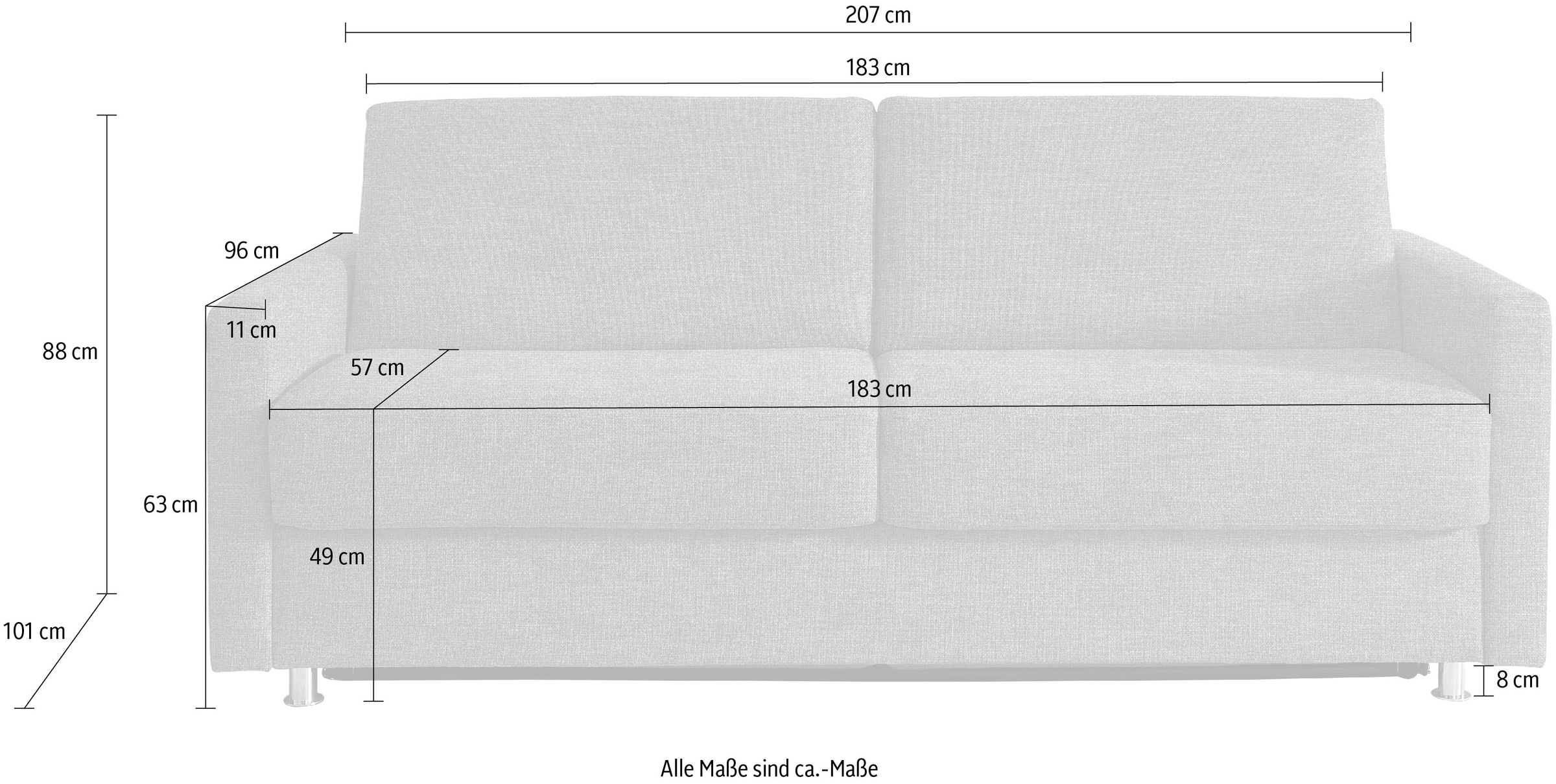 Bali Schlafsofa »JUNARA, Dauerschlaffunkiton, 2 einzelne Matratzen,«, Sensoform- oder Gelformmatratzen und Lattenrost