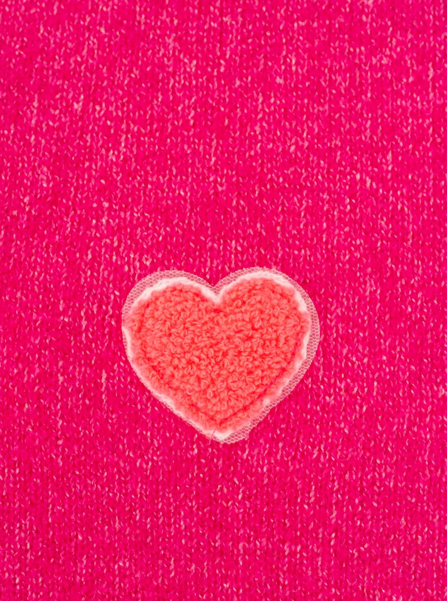 Zwillingsherz Schal »"Heart Patch"- KIDS« Pinkes Herz-Patch, gerippt, passend zur Mütze, mit Wollanteil