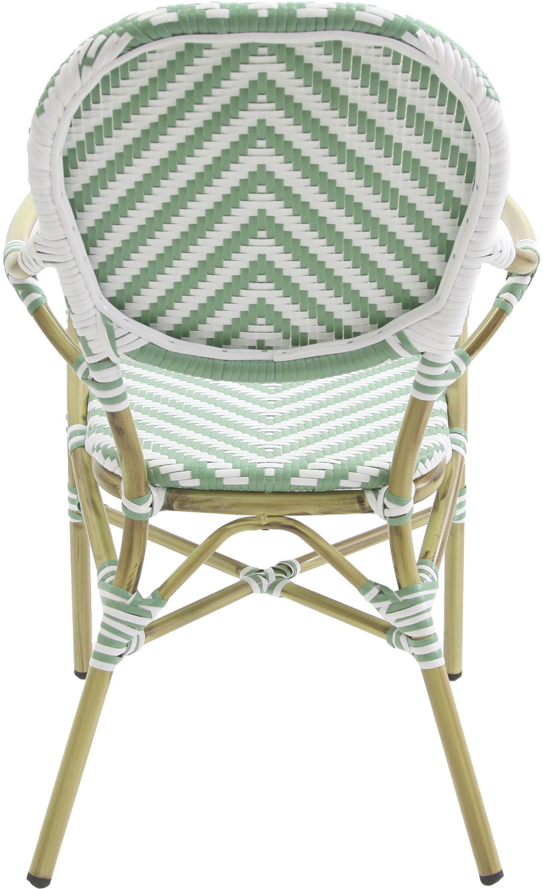 Thumbnail - Essentials Bistrostuhl "Tango" () 1 Stk.Rattan – Bambus, weiß/pastellgrün