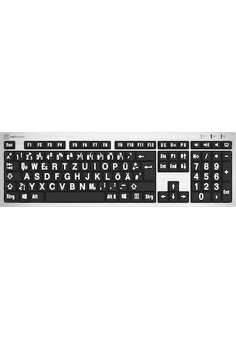 Logickeyboard Slimline-Tastatur »XL-Print White on B...