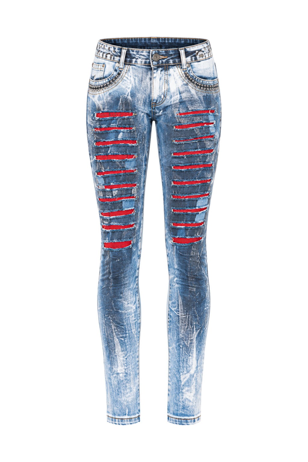 Cipo & Baxx Slim-fit-Jeans »Jeans« mit Nietenbesatz, WD-375