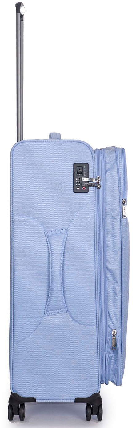 Stratic Weichgepäck-Trolley »Stratic Light + L, light blue«, 4 Rollen, Reisekoffer großer Koffer Aufgabegepäck TSA-Zahlenschloss