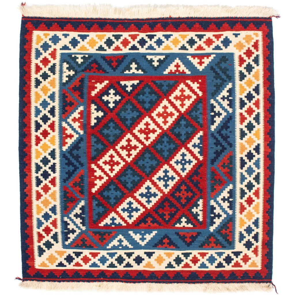 morgenland Wollteppich »Kelim - Oriental quadratisch - 105 x 104 cm - mehrfarbig«, quadratisch