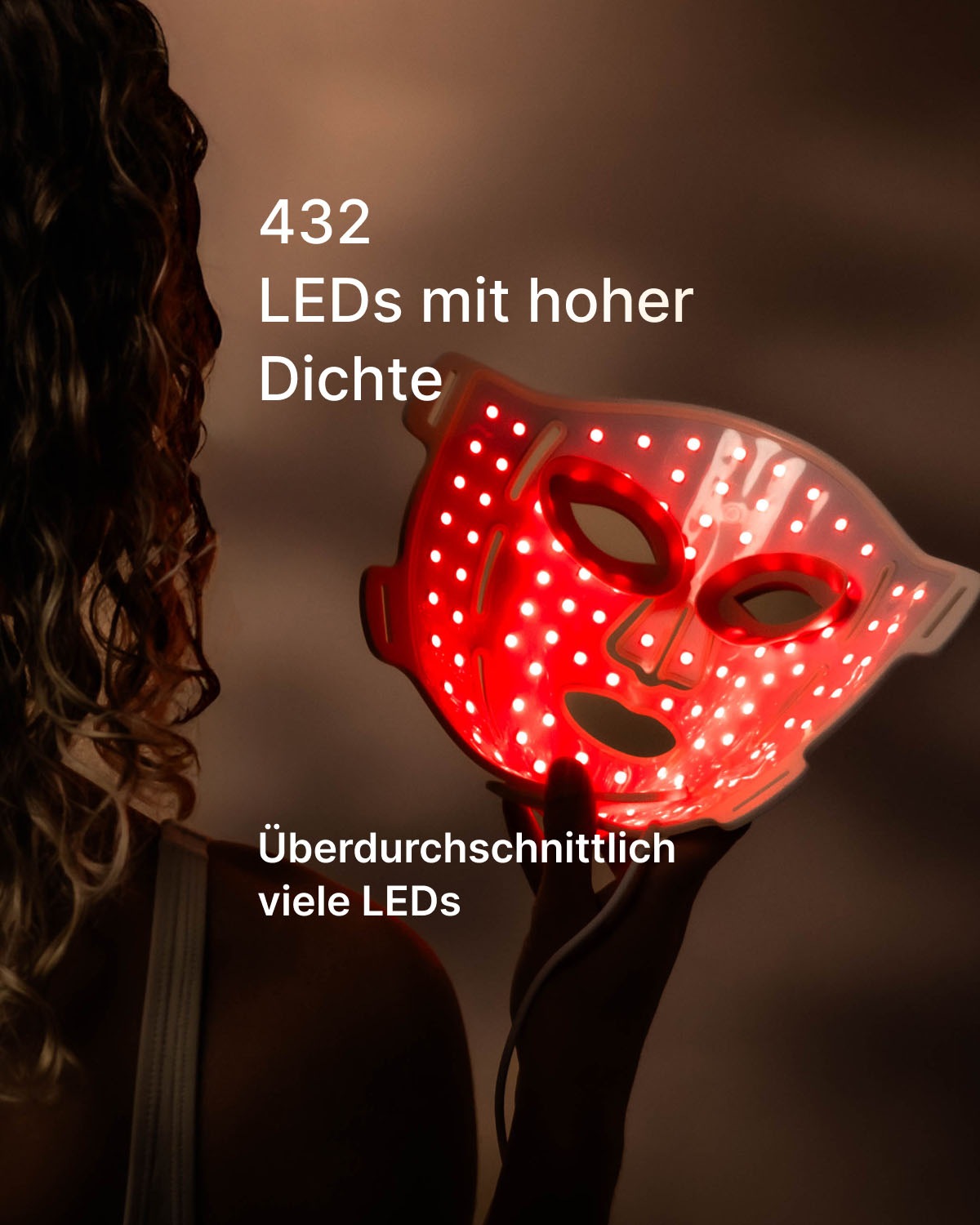Renpho LED-Gesichtsmaske »Rejuven Artemis Blush LED Light Therapy Mask« 432 LEDs, 4 Farben/Modi, Controller, Akku, Kopfband