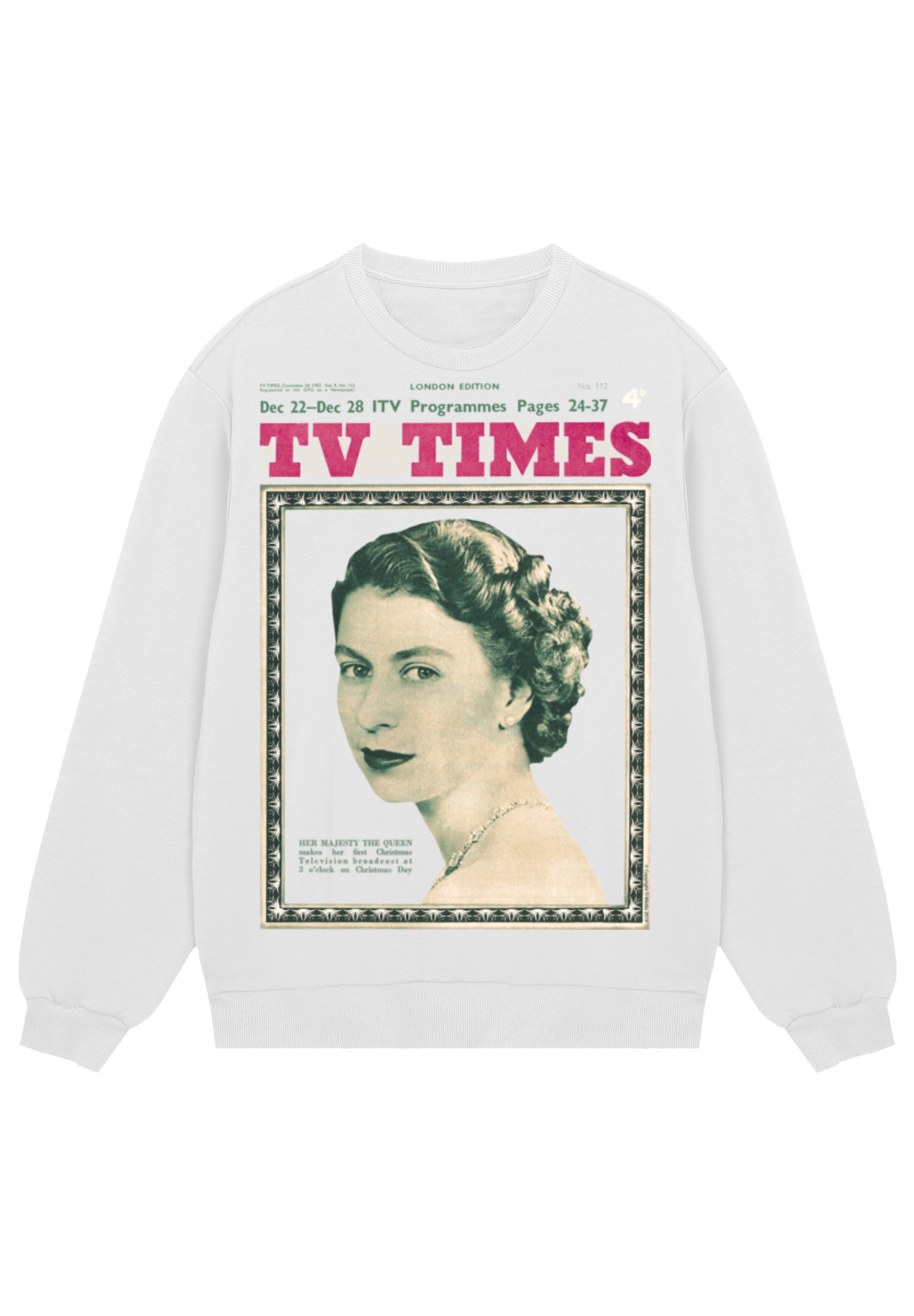 F4NT4STIC Sweatshirt »TV Times Queen Elizabeth II 1957 Cover«, Premium Qualität