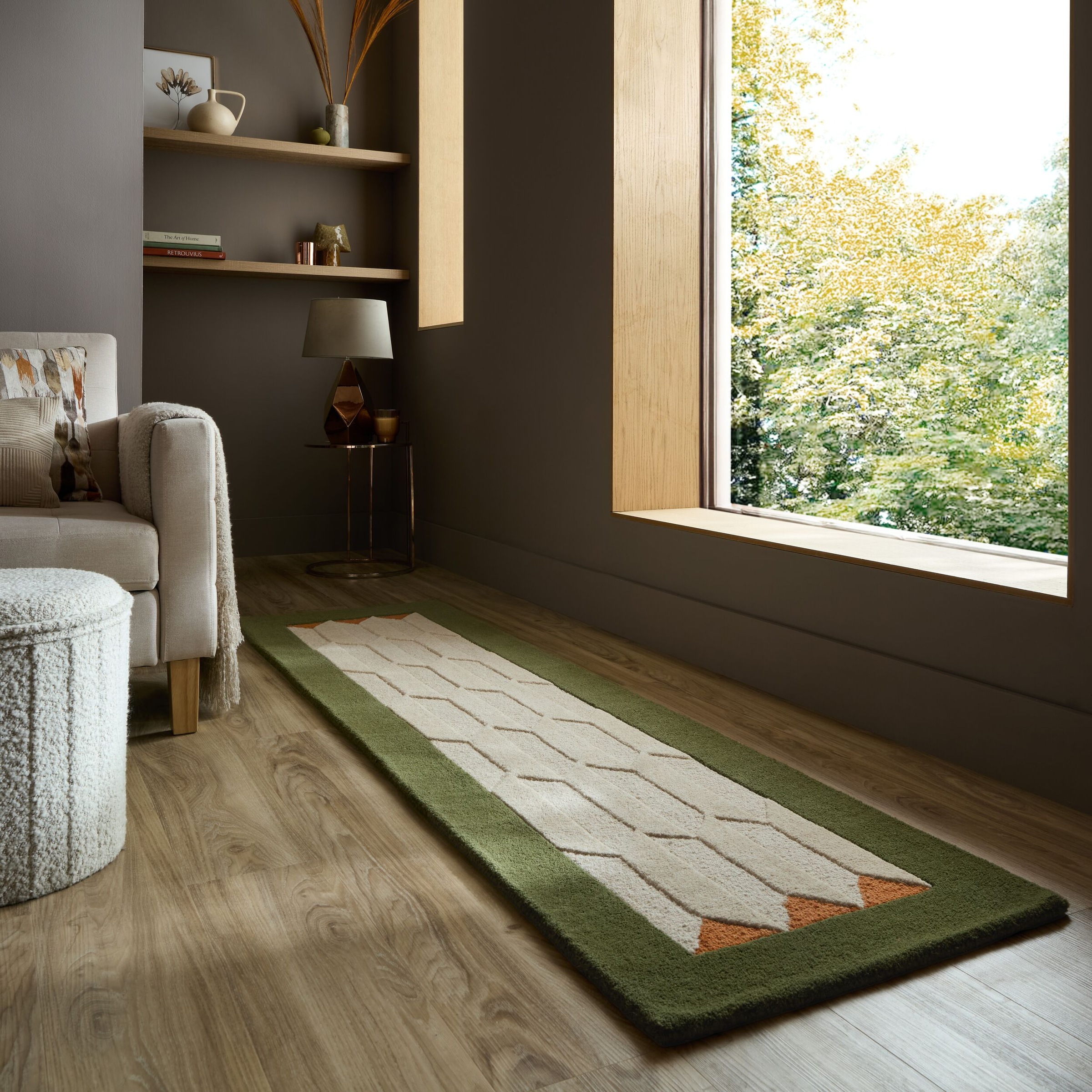 FLAIR RUGS Wollteppich "APEX" rechteckig 8 mm Höhe Handgetuftet aus 100 % Wolle mit einem Cut-and-Loop-Flor