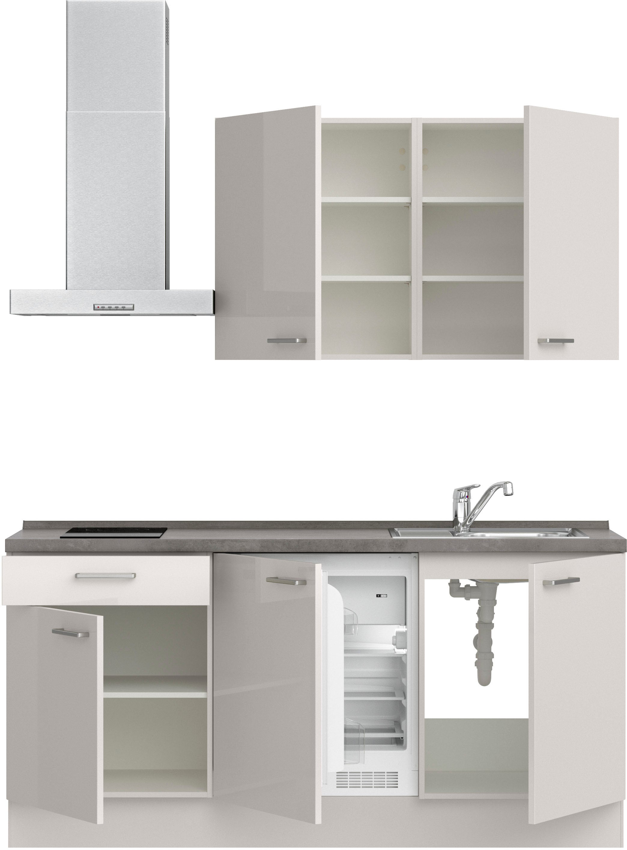 nobilia® Küchenzeile »"Flash I"«, vormontiert, Ausrichtung wählbar, Breite 180 cm, wahlw. mit E-Geräten