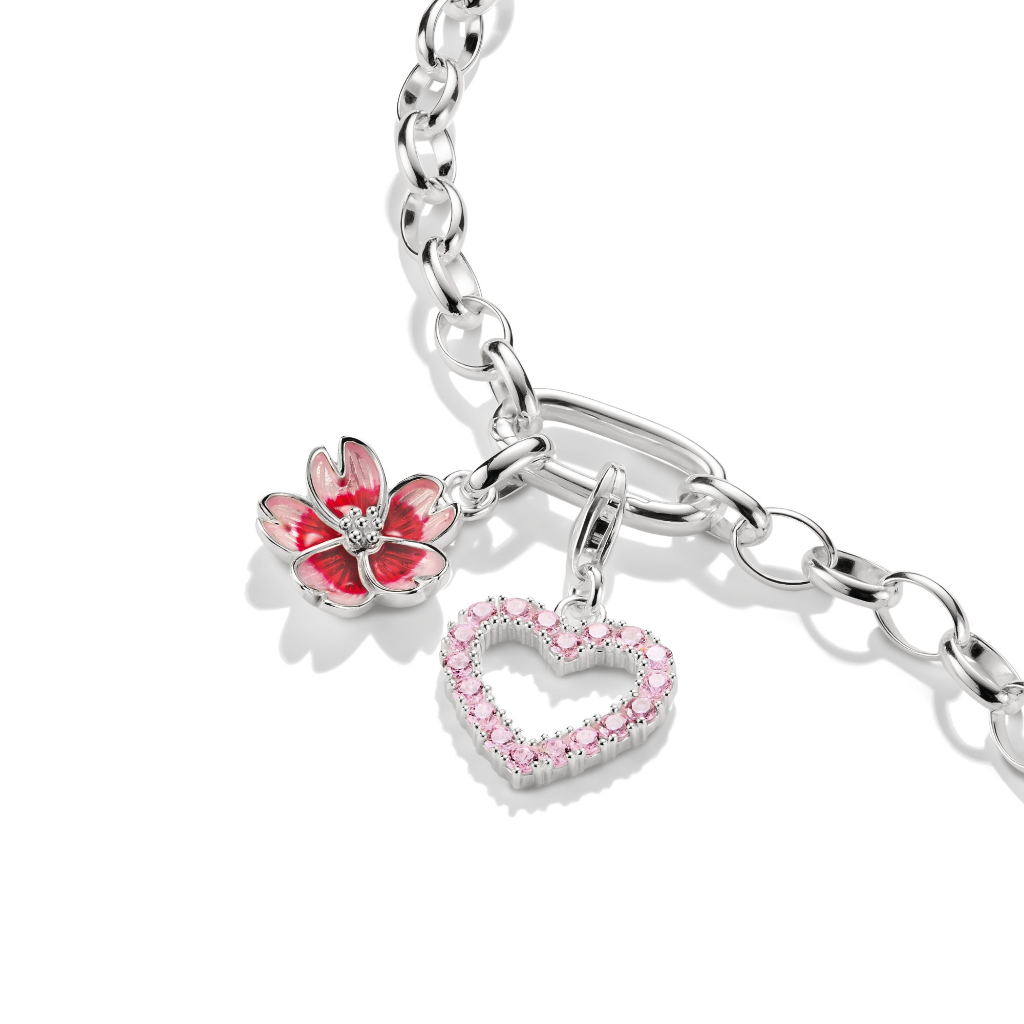 THOMAS SABO Charm-Einhänger »Charm Pink Heart - Original« mit Zirkonia (synth.)