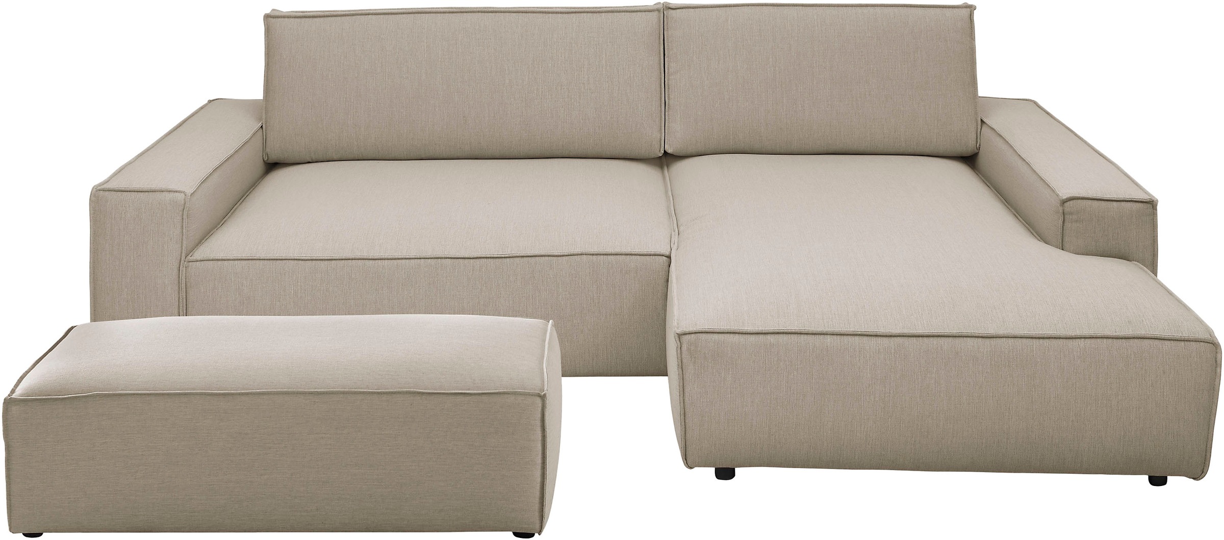 Home affaire Polsterecke »NEU: SHERWOOD XXL tief, L-Form mit Schlaffunktion, Big-Sofa mit Hocker«, (Set, 2 St.), stellbar zum Schlafsofa (Krokodilverbinder), Cord, Leinenoptik