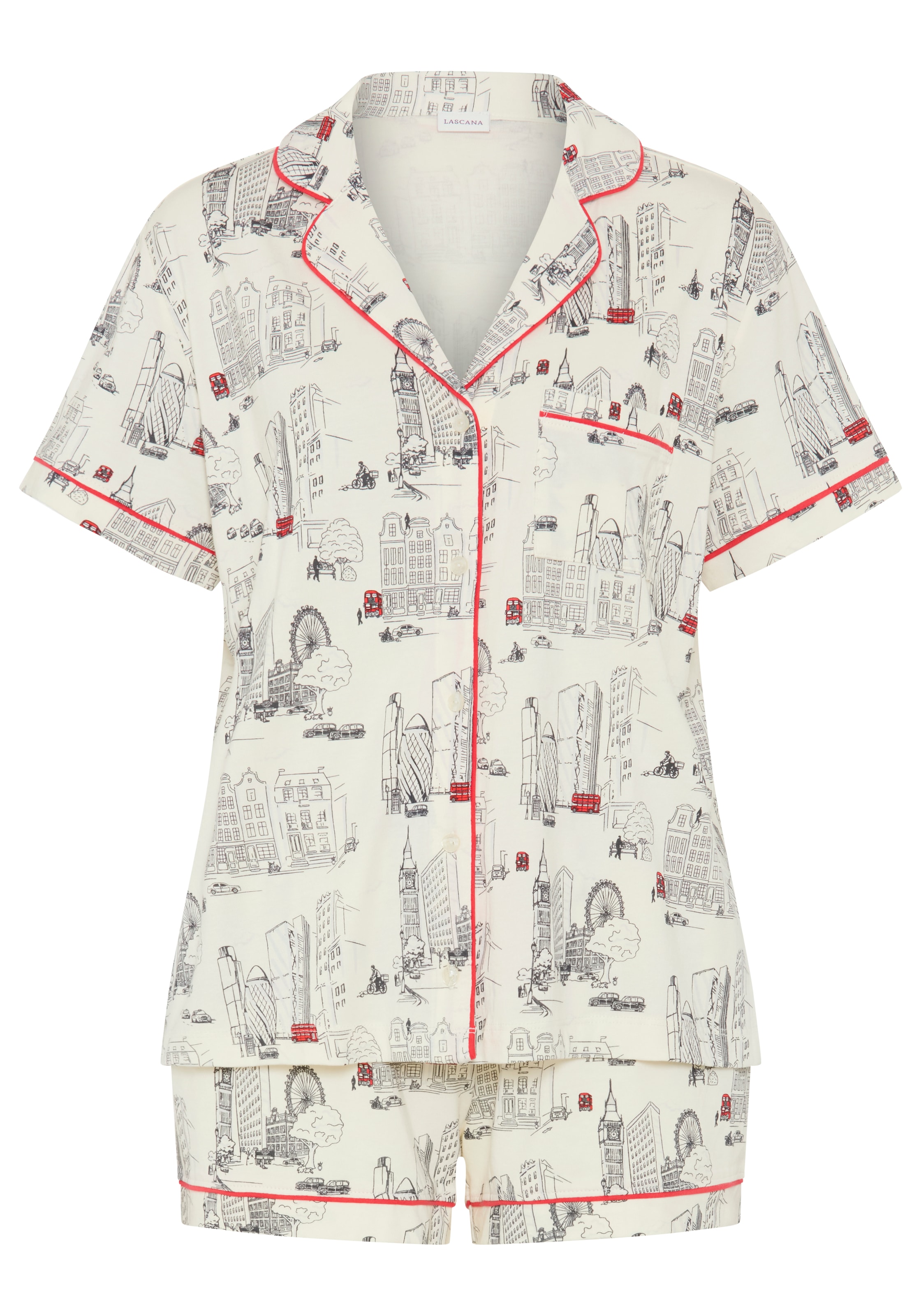 Vivance Dreams by Lascana Pyjama Set, 2 mit London-Städtedruck