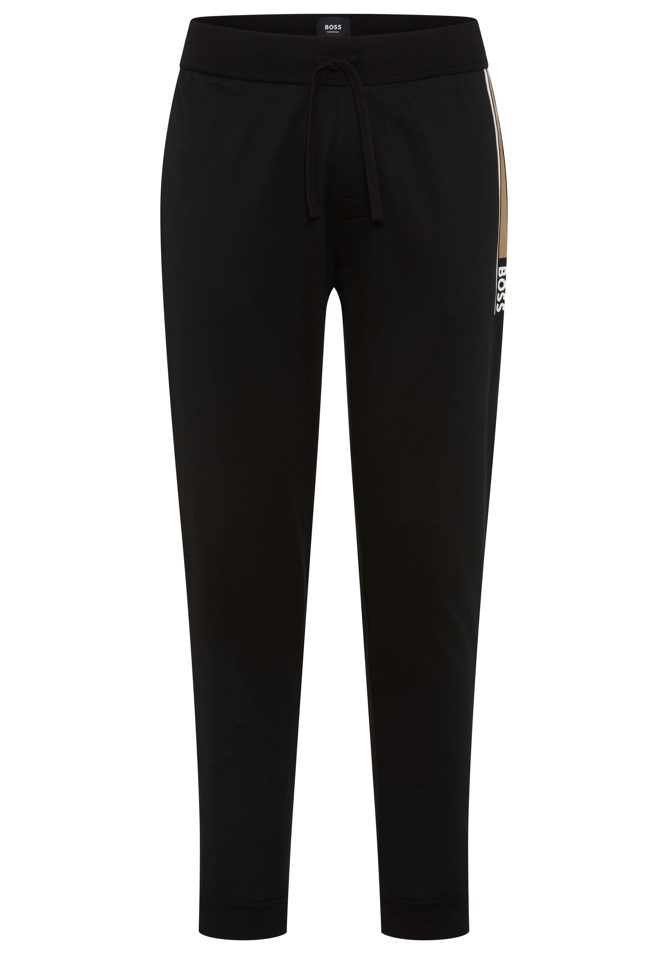BOSS Jogginghose "Authentic" aus Baumwoll-Terry mit Streifen und Logo
