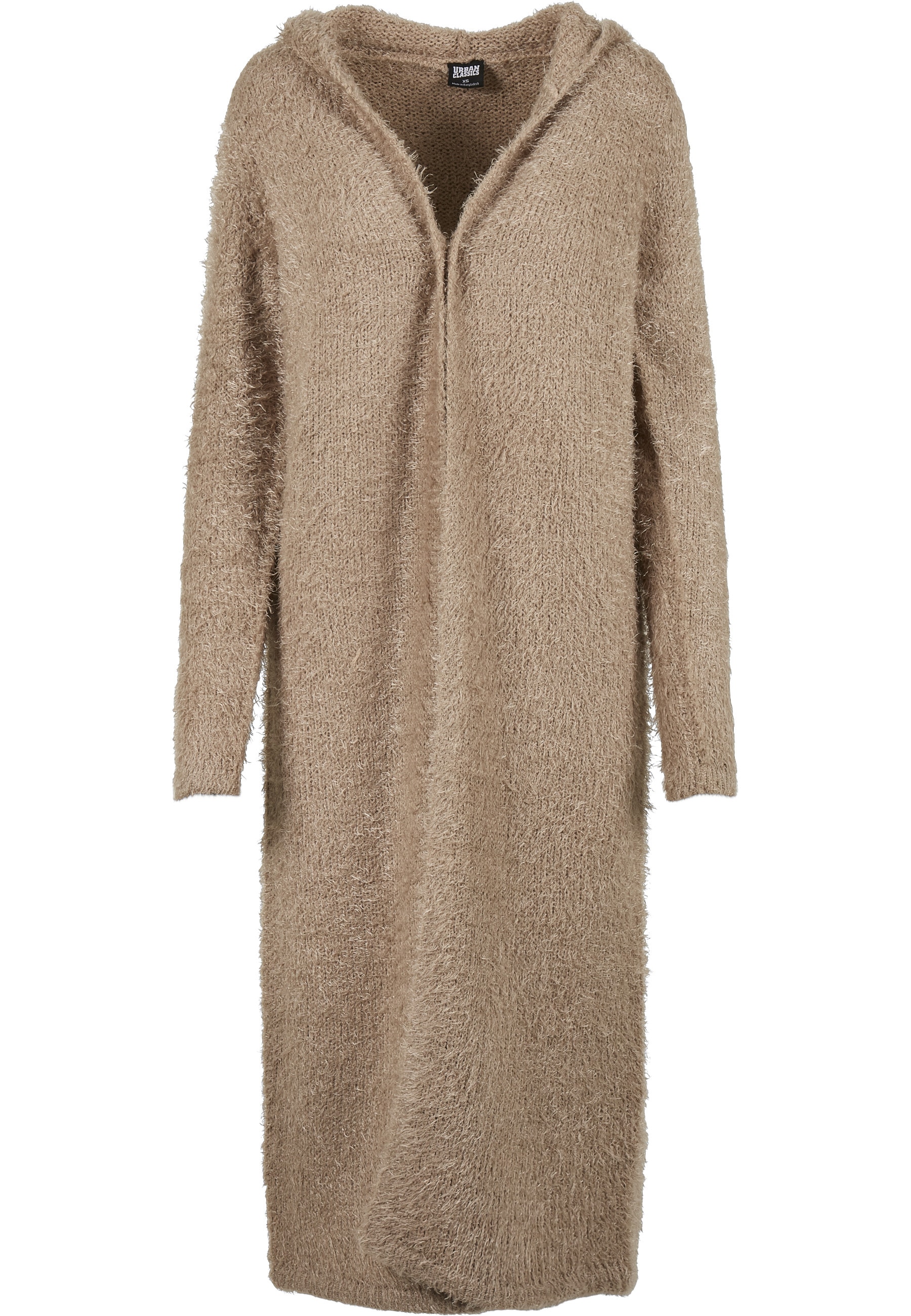 URBAN CLASSICS Cardigan "Urban Classics Damen Ladies Hooded Feather Cardigan" 1 Stk.