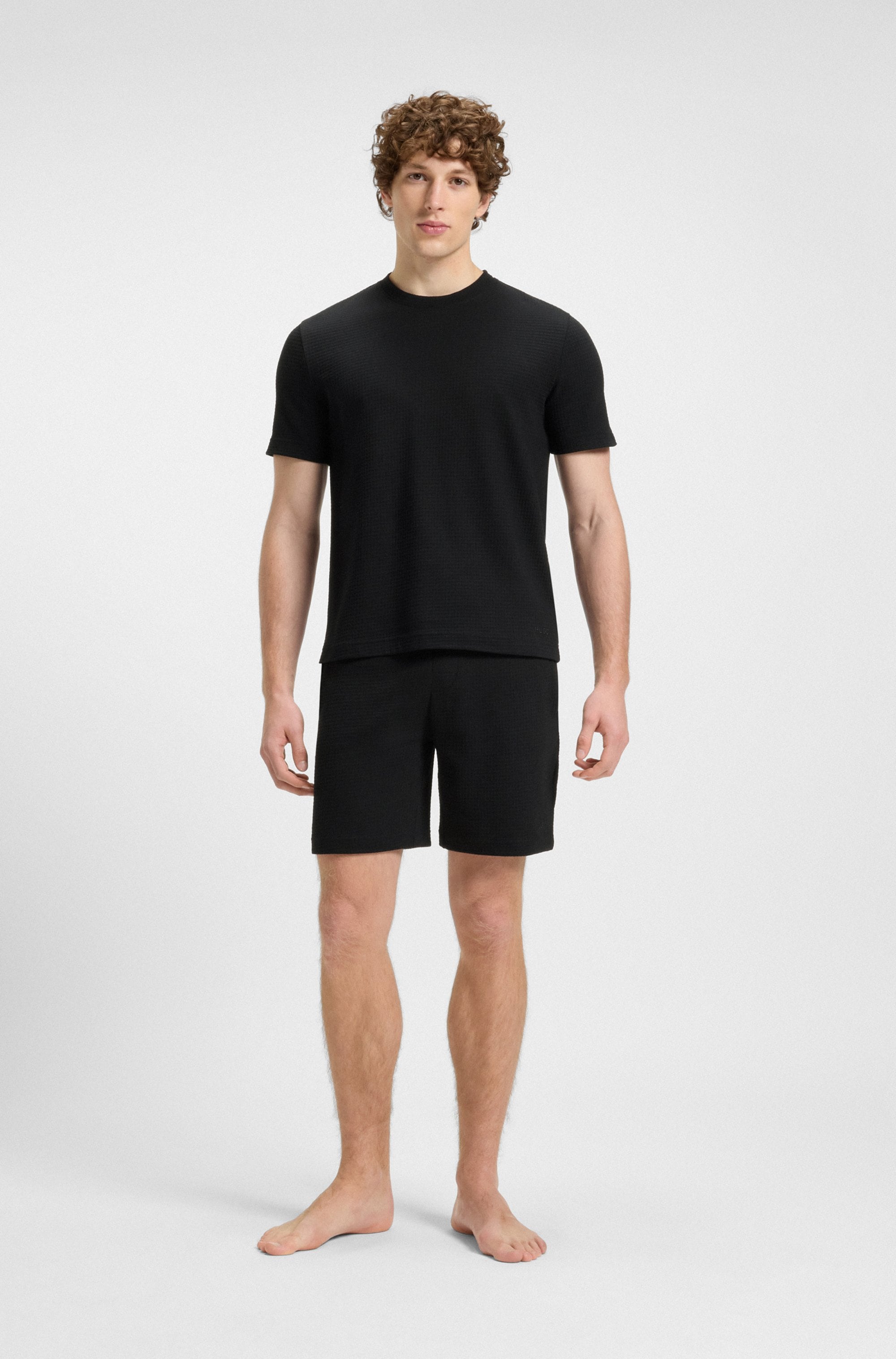 HUGO Underwear T-Shirt »,Austin T-Shirt«, Waffelstruktur und Logo-Stickerei