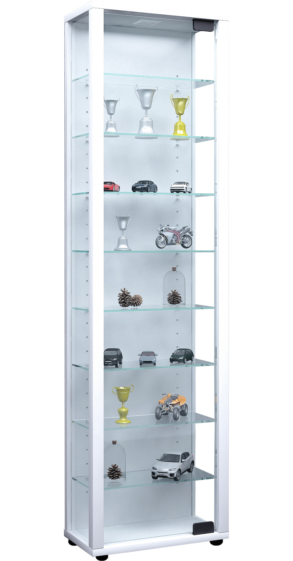 VCM "Holz Glas Stand Vitrine Sammelvitrine Edana Maxi" 1 Stk. tlg.