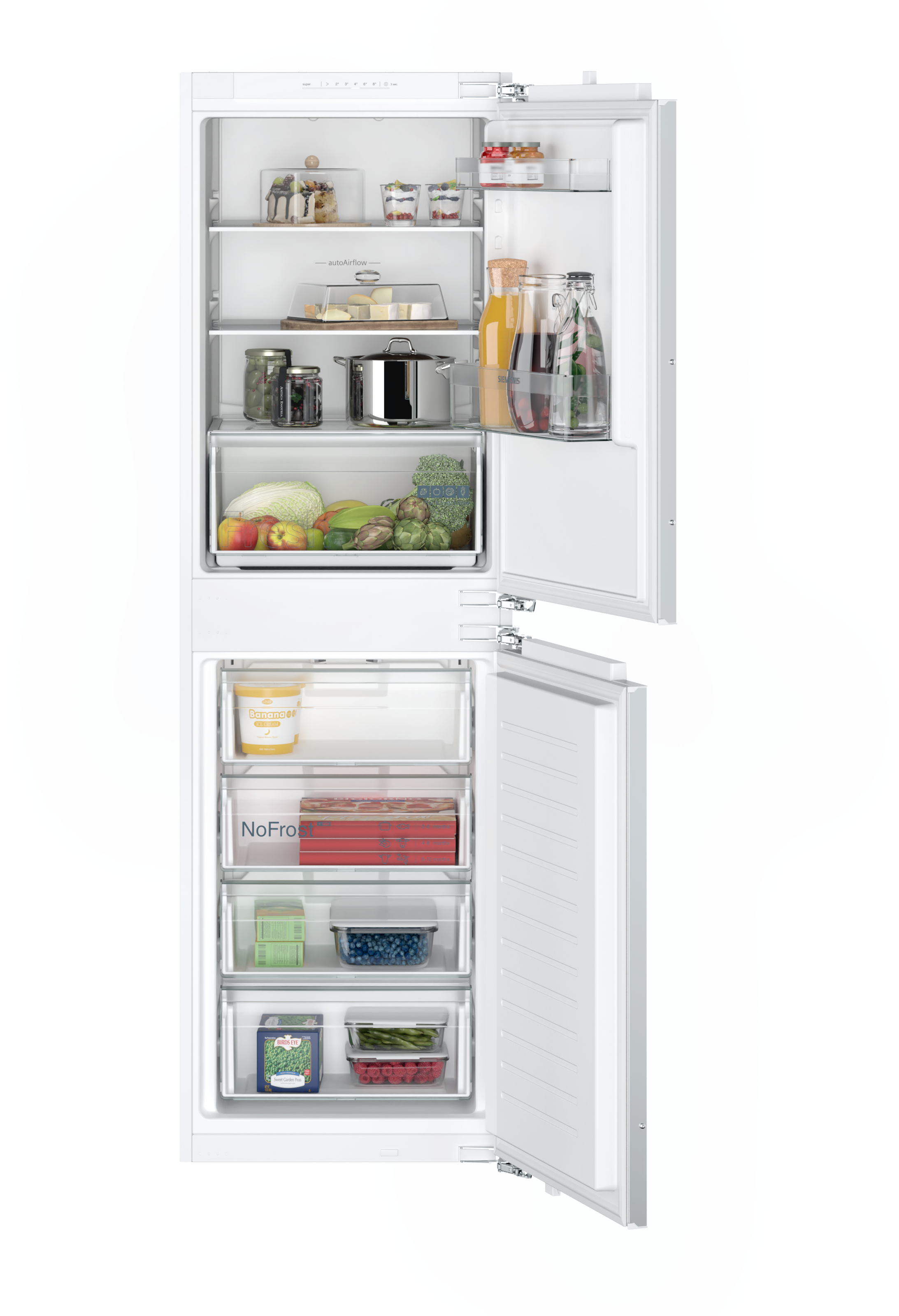 SIEMENS Einbaukühlgefrierkombination iQ100 "KI85NNFE0" 177,2 cm hoch 54,1 c günstig online kaufen