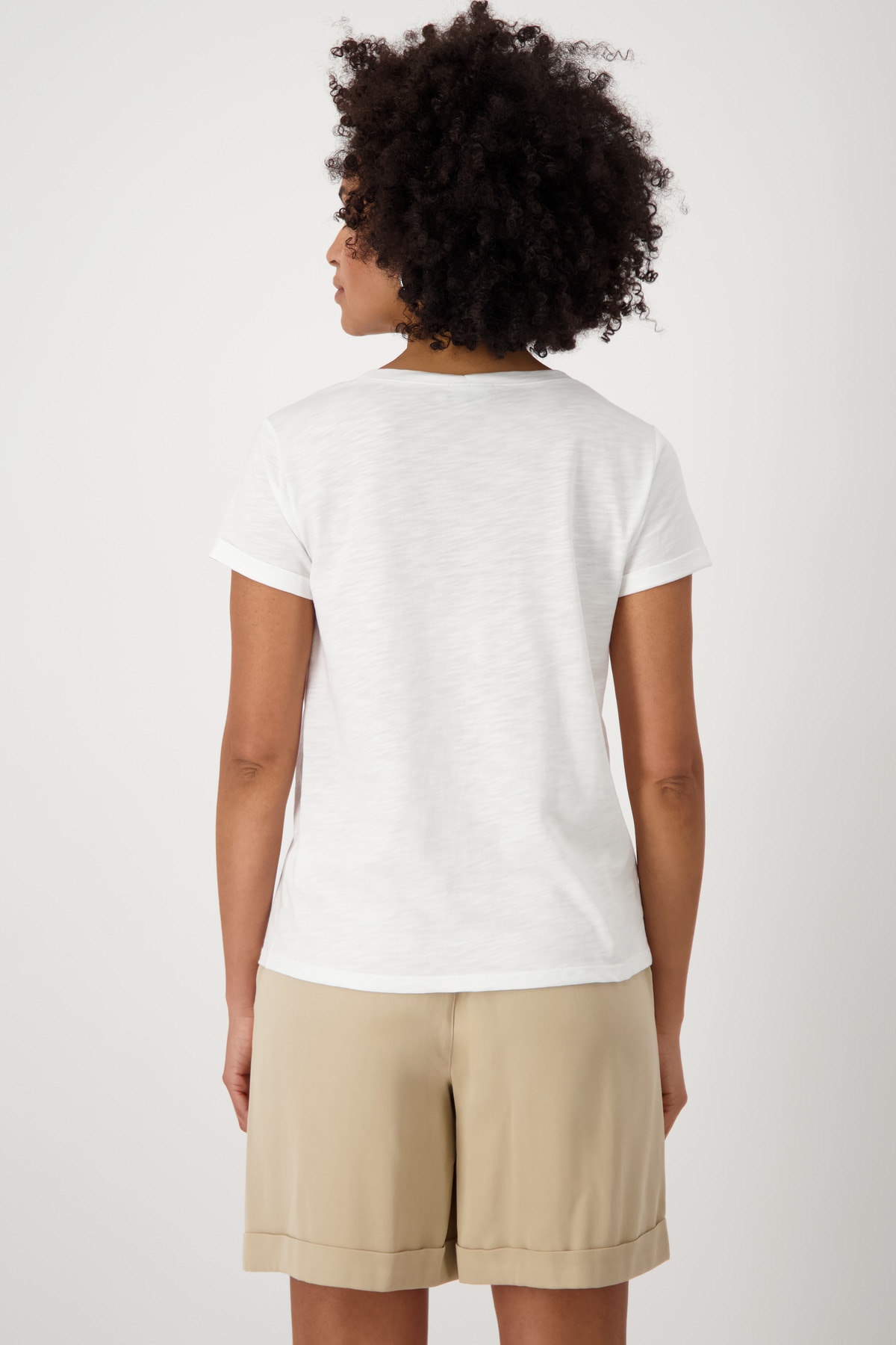 Monari T-Shirt »Shirt Basic Schmuckschrift«, Mit Rundhalsausschnitt