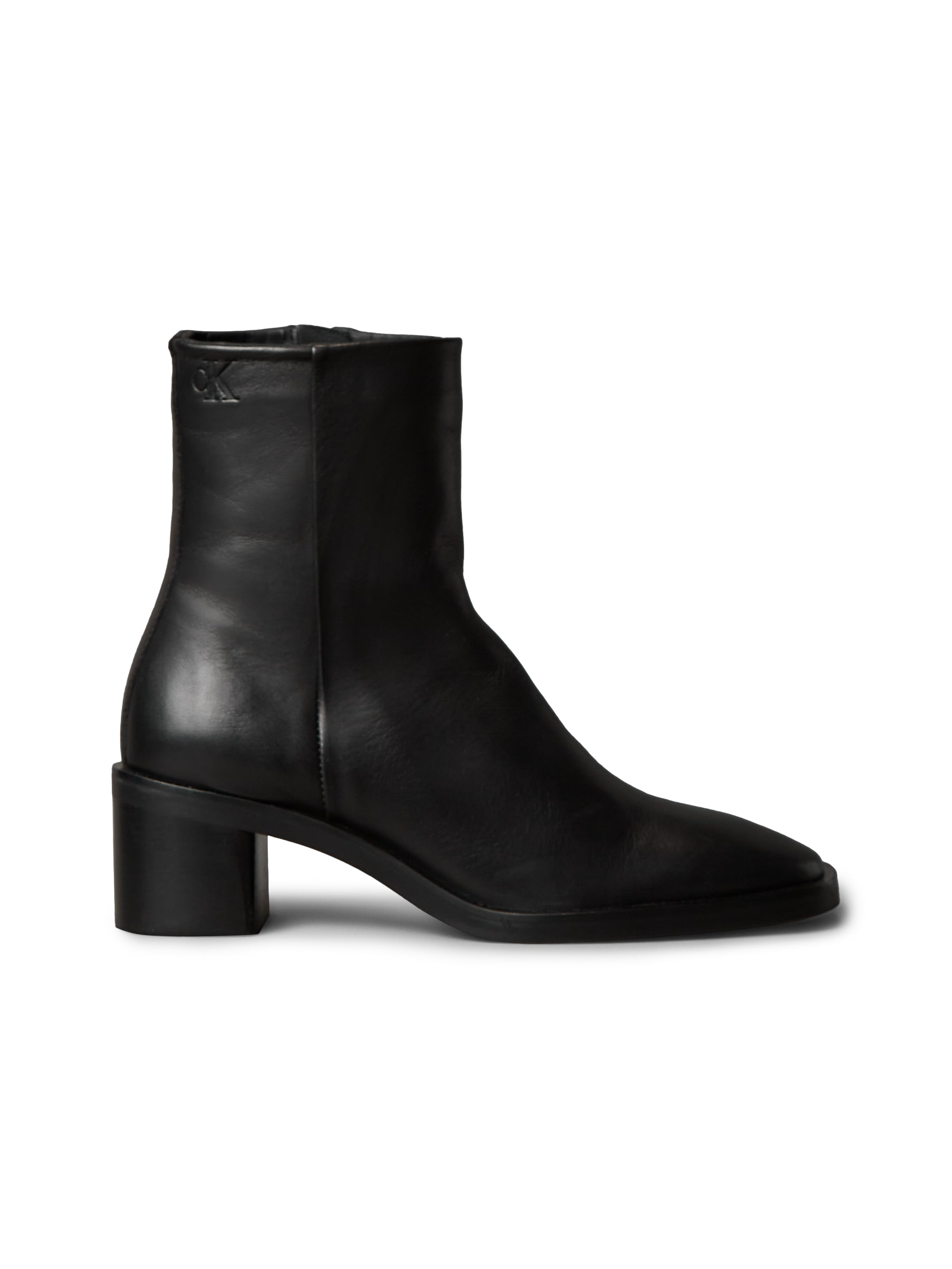 Calvin Klein Stiefelette »BLOCK HEEL ZIP BOOT LTH«  Boots, Blockabsatz, in modischer Karree-Form