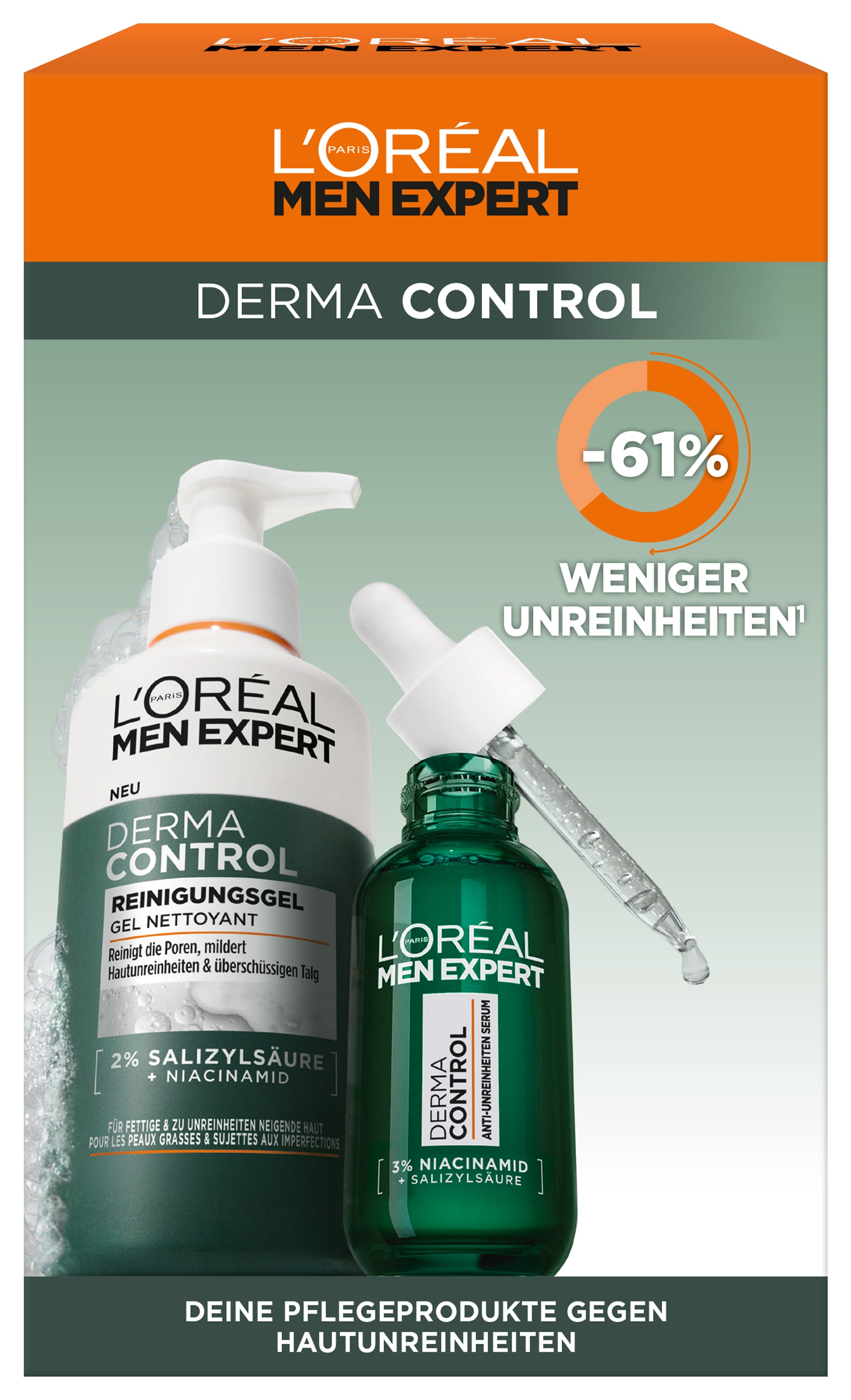 L'ORÉAL PARIS MEN EXPERT Pflegestift »Derma Control Set: Reinigungsgel & Anti-Unreinheiten Serum«