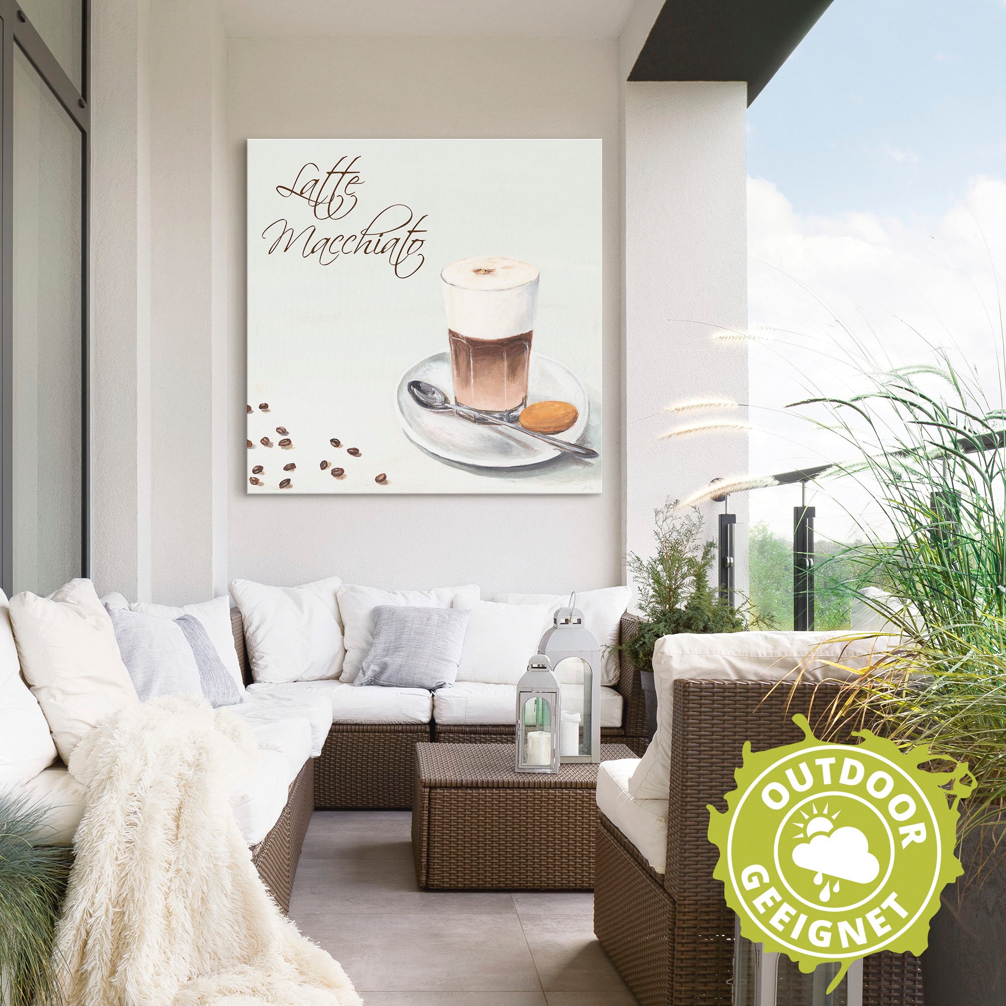 Artland Alu-Dibond-Druck »Latte Macchiato II«, Getränke, (1 St.), für Innen- und Außenbereich geeignet, Outdoorbild