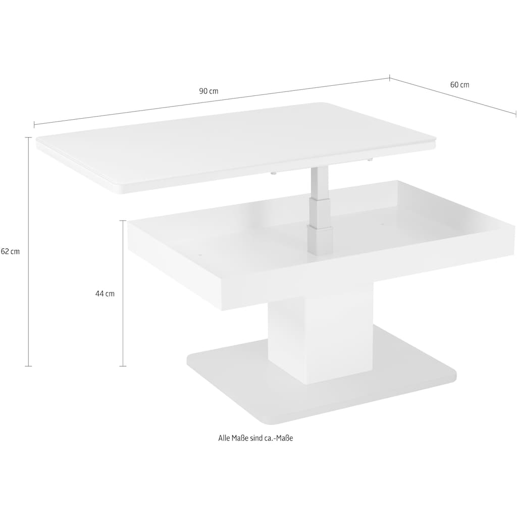 Vierhaus Couchtisch, höhenverstellbar