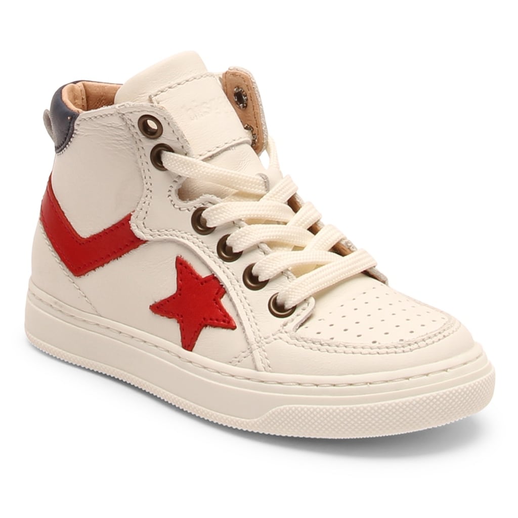Schuhe Boots & Stiefel Bisgaard Sneaker »Isak«, mit coolen Kontrastdetails weiß-rot