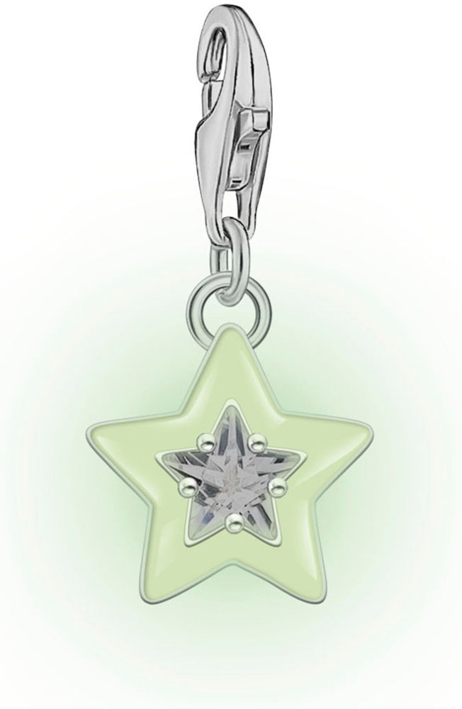 THOMAS SABO Charm Stern »mit Steinen und Kaltemaille« mit Glas-Keramik Stein oder Zirkonia (synth.)
