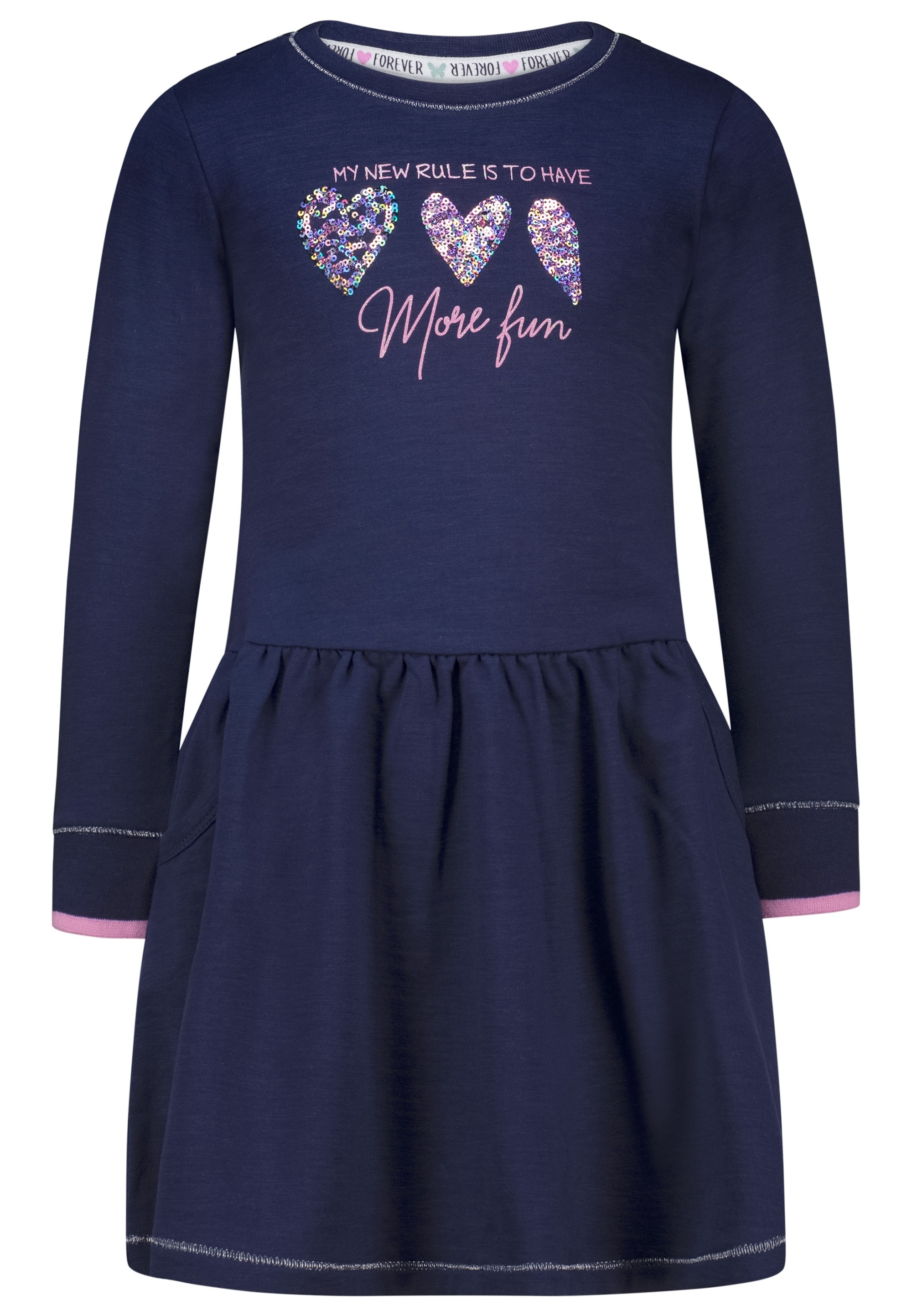 SALT AND PEPPER Jerseykleid »More Fun Hearts«, mit Pailletten und Stickerei