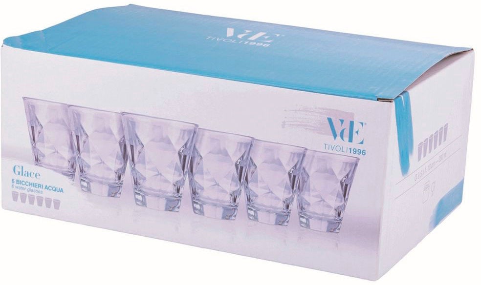 Villa d'Este Gläser-Set »Glace Charm«, (Set, 6 tlg.), Wassergläser-Set, 6-teilig, Inhalt 280 ml