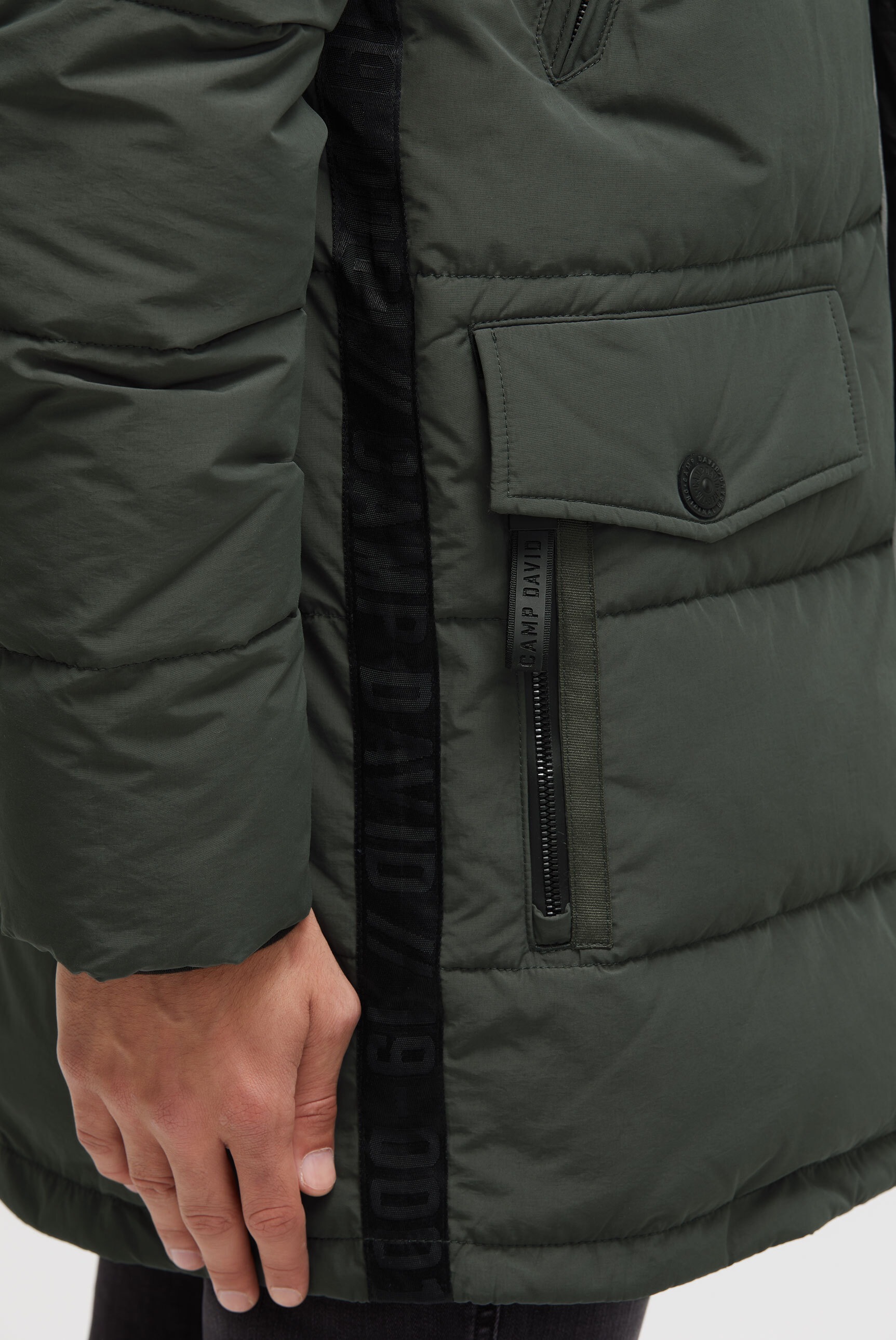 CAMP DAVID Parka mit Kapuze mit Tunnelband in der Taille