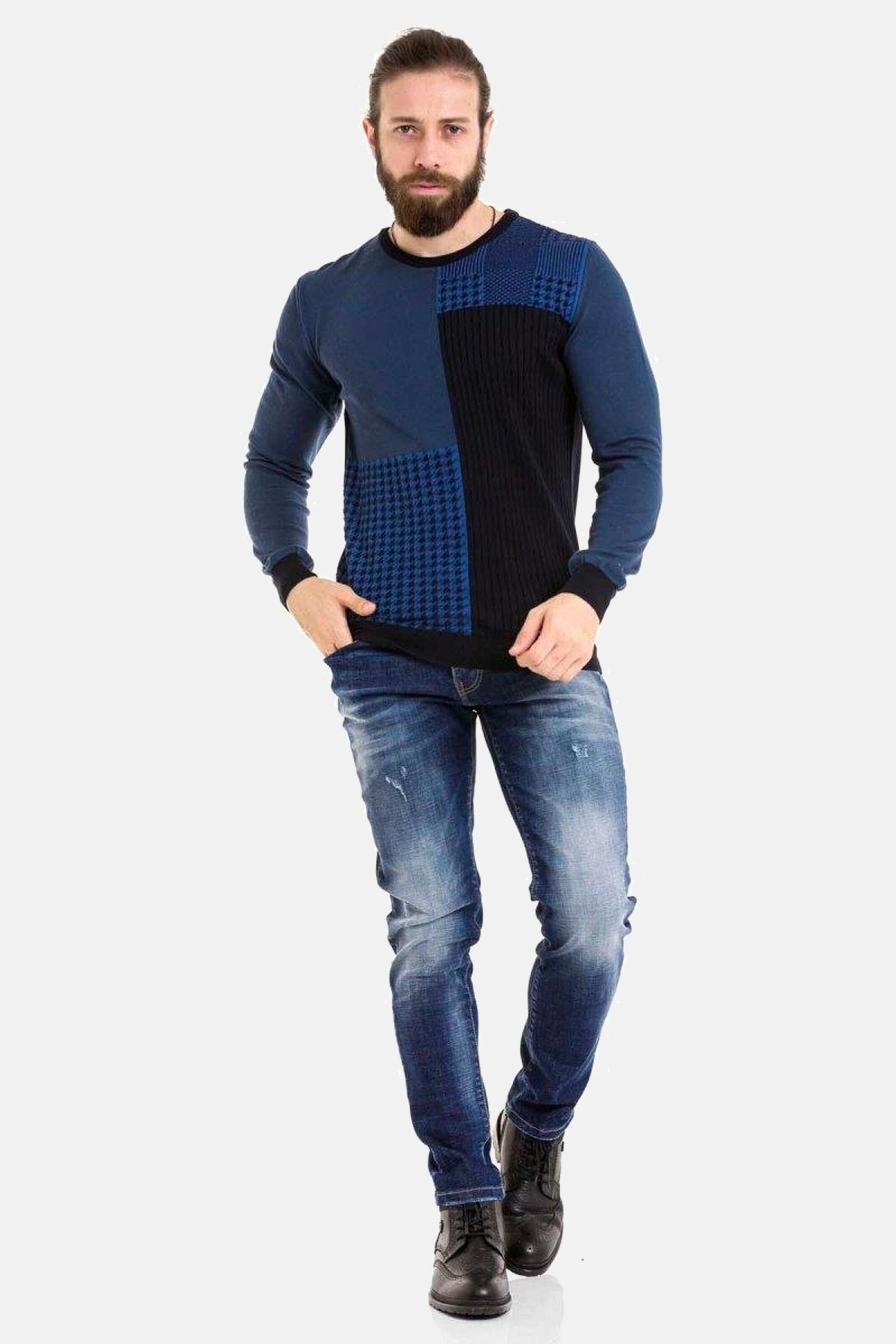 Cipo & Baxx Rundhalspullover »Pullover«, (1 tlg.), im modernen Look, CP263