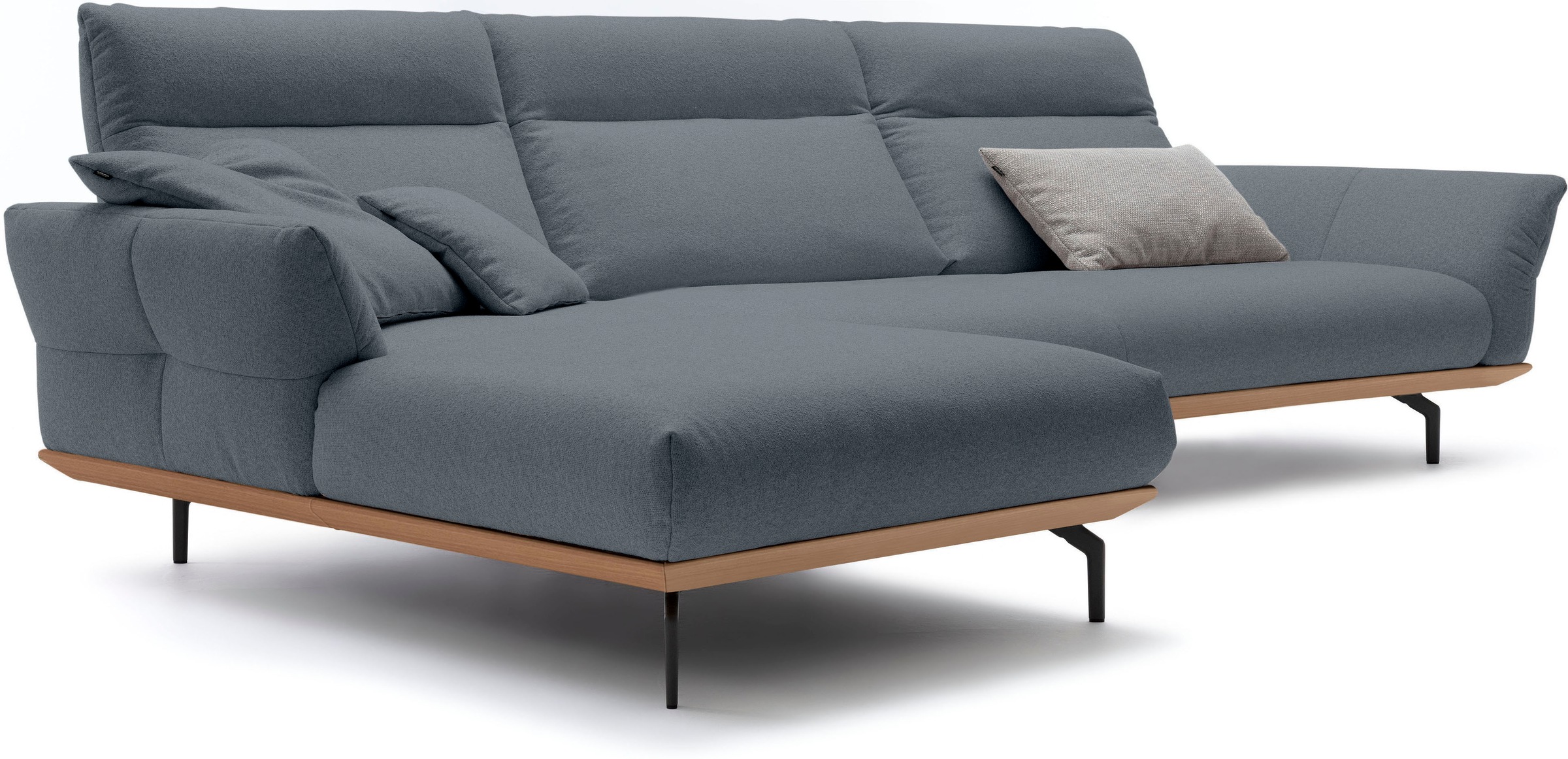 Creation BY ROLF BENZ Ecksofa »CR.460«, Sockel in Eiche, Winkelfüße in Umbragrau, Breite 338 cm