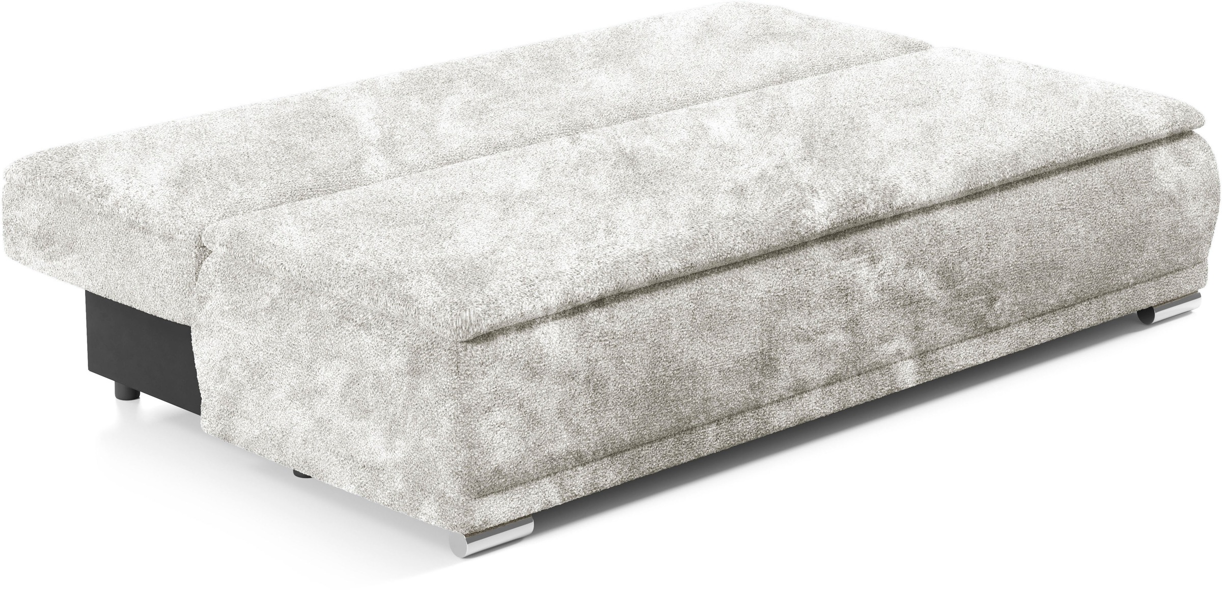 WERK2 Schlafsofa »Biggi, komfortabel & elegant, Schlaffunktion, Bettkasten, Breite 260cm«, inkl. losen Kissen, Bouclé APHRODITE, Silber