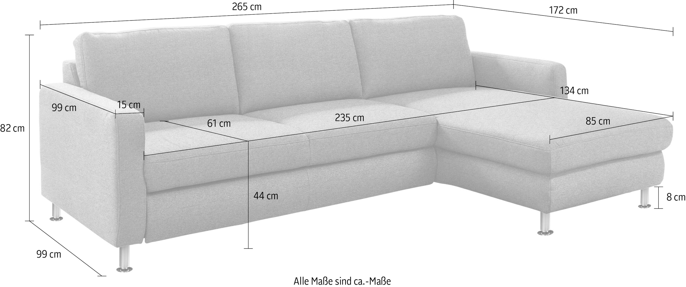 Die PlanBar Ecksofa »MP-IN19027 L-Form«, wahlweise mit Bettfunktion, frei im Raum stellbar