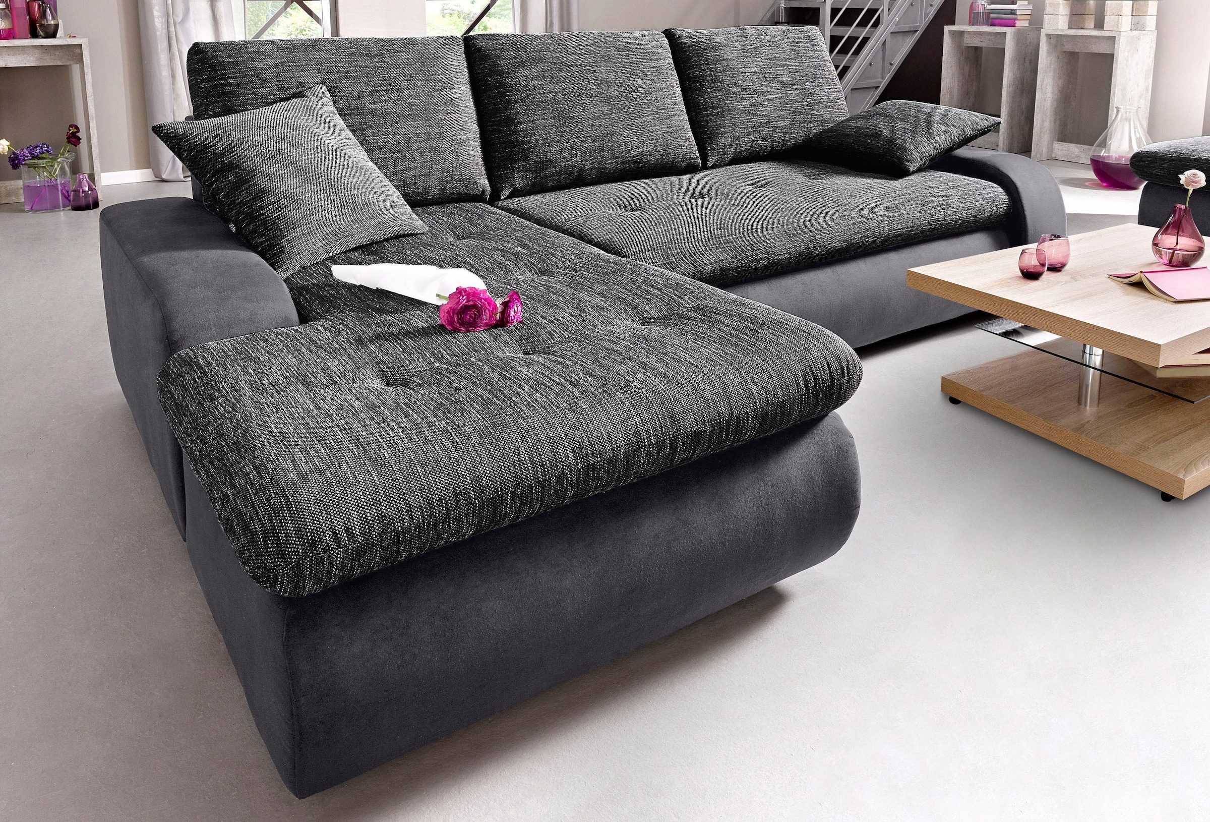 TRENDMANUFAKTUR Ecksofa "Indie, modern und bequem, Materialmix, OTTOs Choic günstig online kaufen