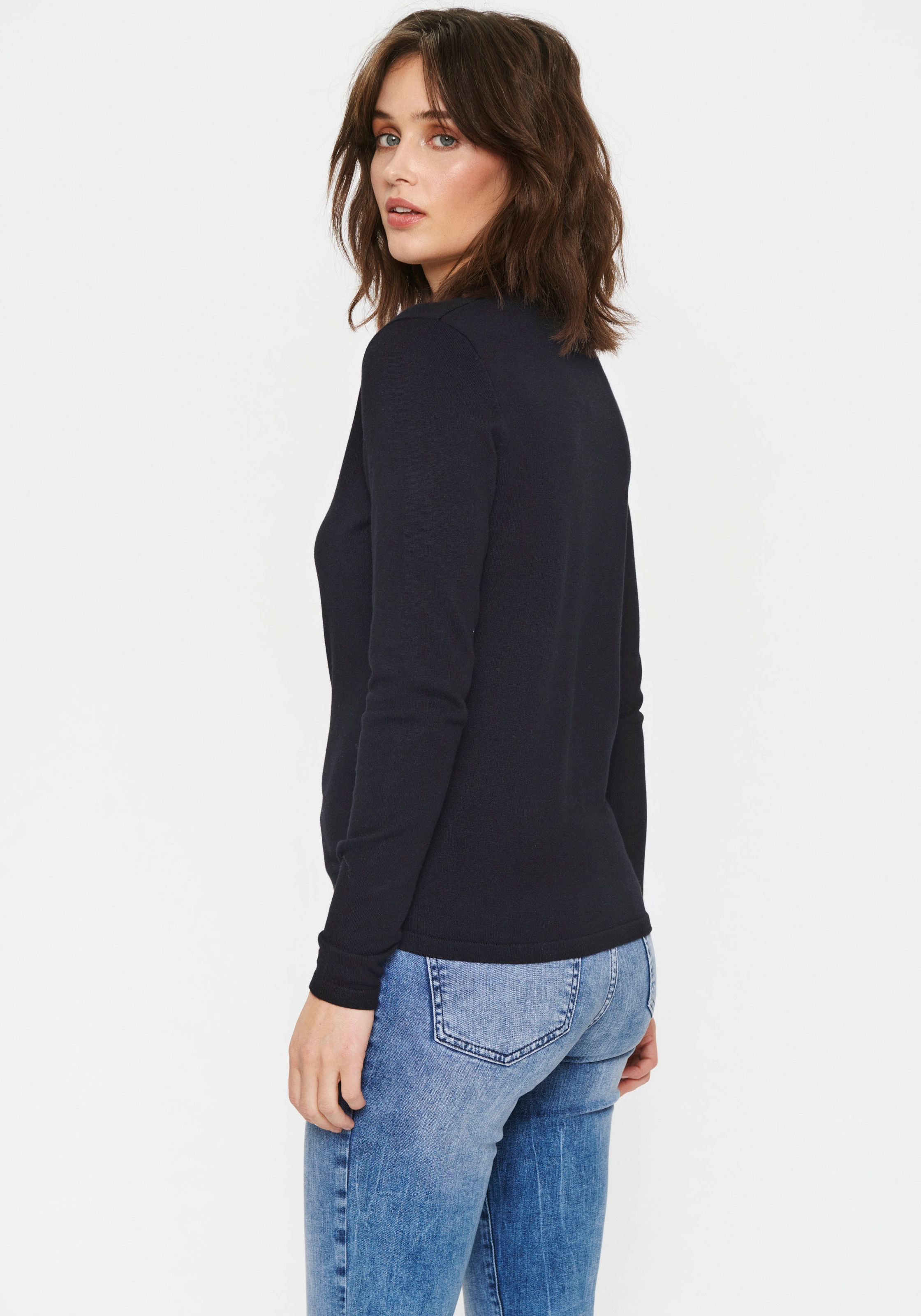 Saint Tropez Strickjacke "A8661, MilaSZ R-Neck Cardigan" Viskose Feinstrick günstig online kaufen