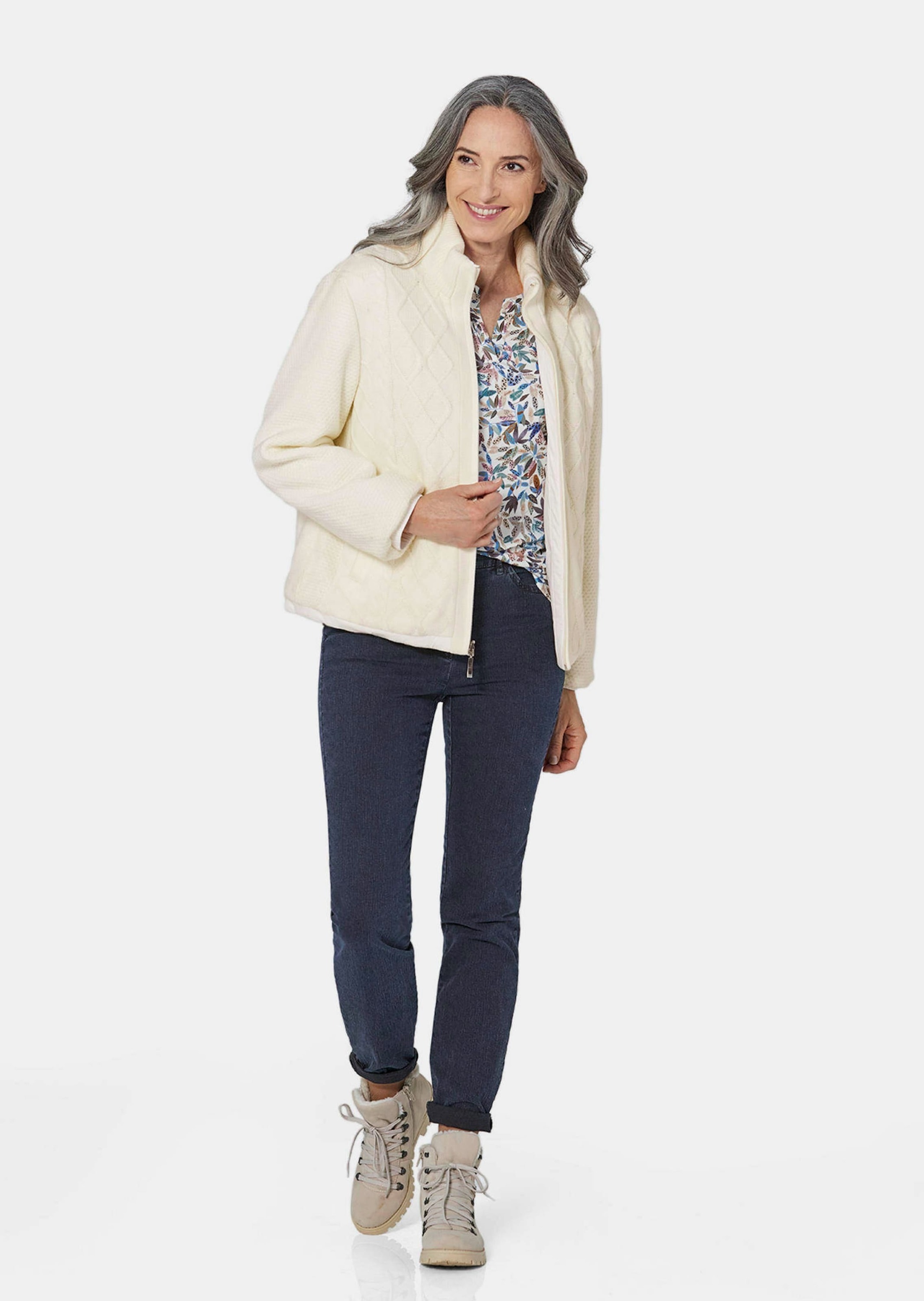 GOLDNER Kurzjacke "Kurzgröße Wendejacke in Strick- oder Steppoptik" günstig online kaufen