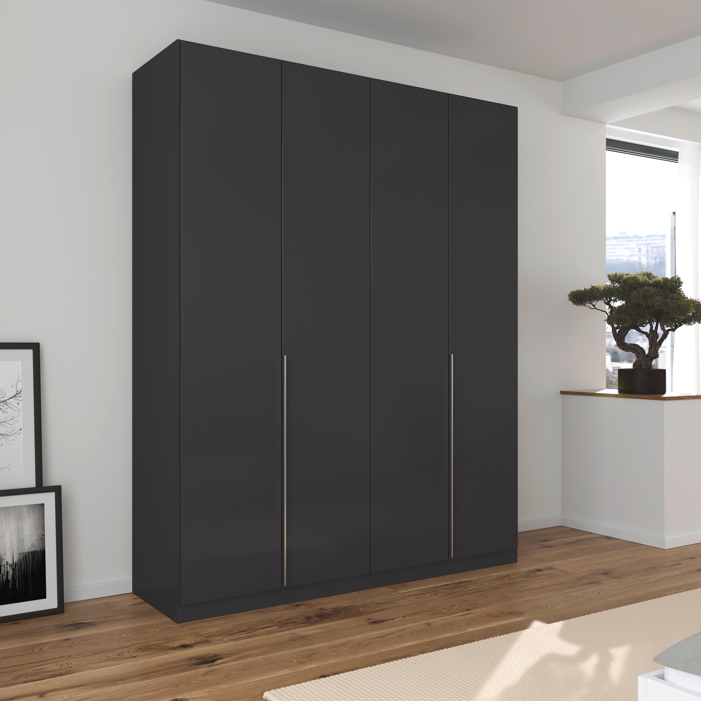 rauch Drehtürenschrank »Kleiderschrank Schrank Garderobe AGORDO TOPSELLER Schlafzimmer«, (in zwei Griff-Farben mit Dekor- oder Hochglanzfront), durchdachte Innenausstattung, in 6 Breiten und 2 Höhen MADE IN GERMANY