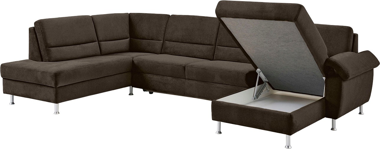 CALIZZA INTERIORS Wohnlandschaft »Onyx U-Form«, (3 St.), wahlweise mit Bettfunktion und Bettkasten