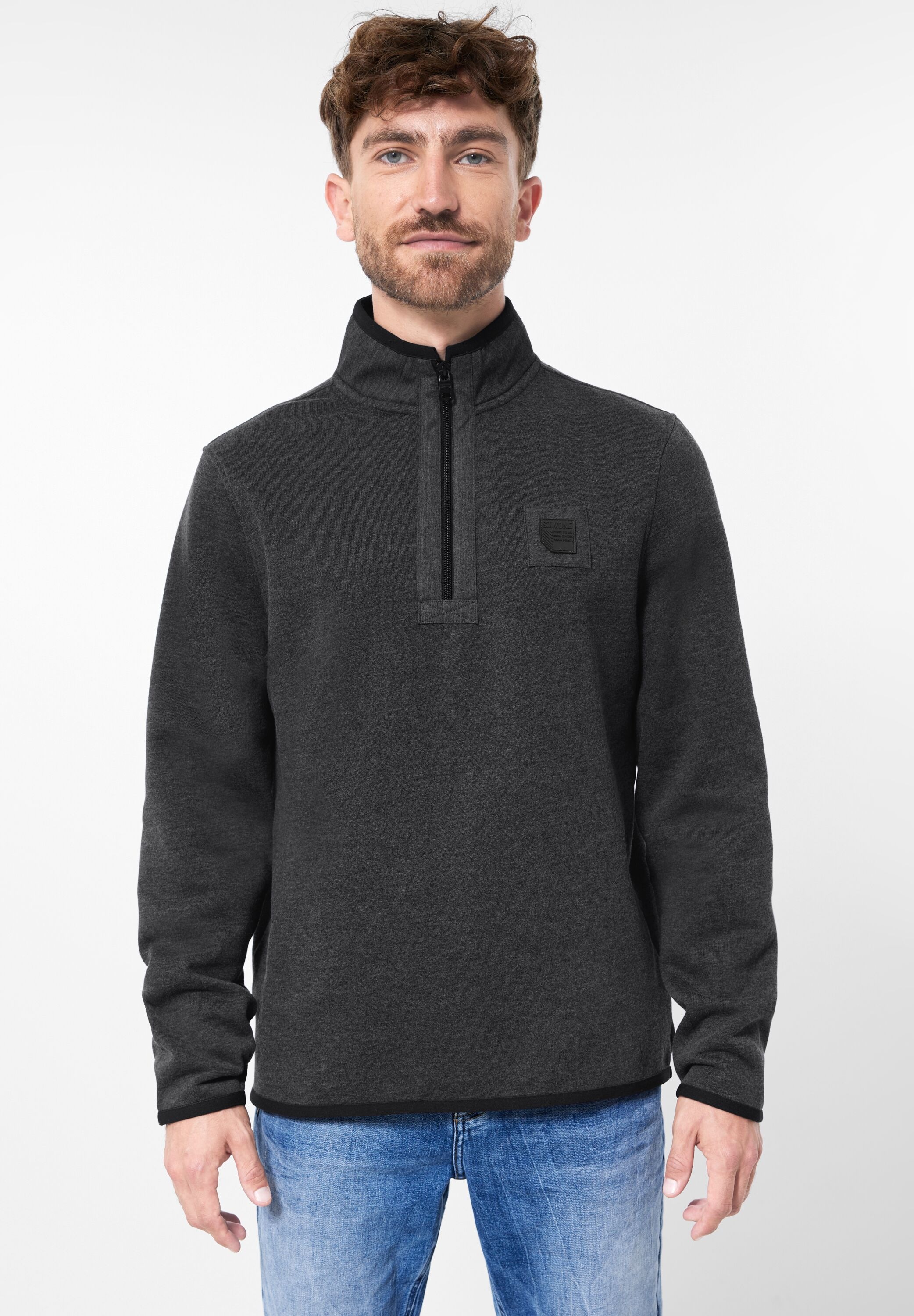 STREET ONE MEN Sweatshirt, in Melange Optik