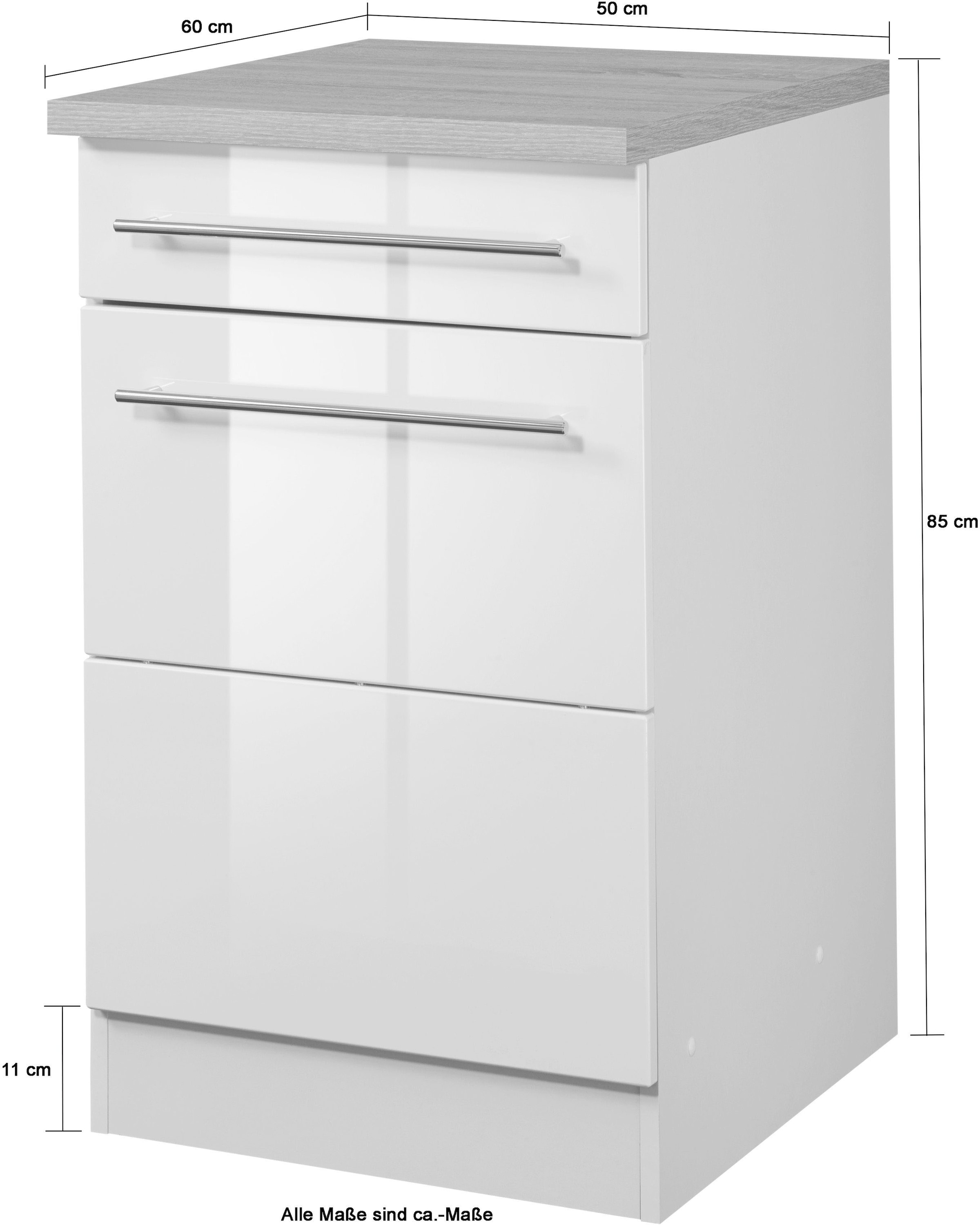 KOCHSTATION Unterschrank »KS-Wien«, Breite 50 cm, mit 1 Tür und 1 Schubkasten
