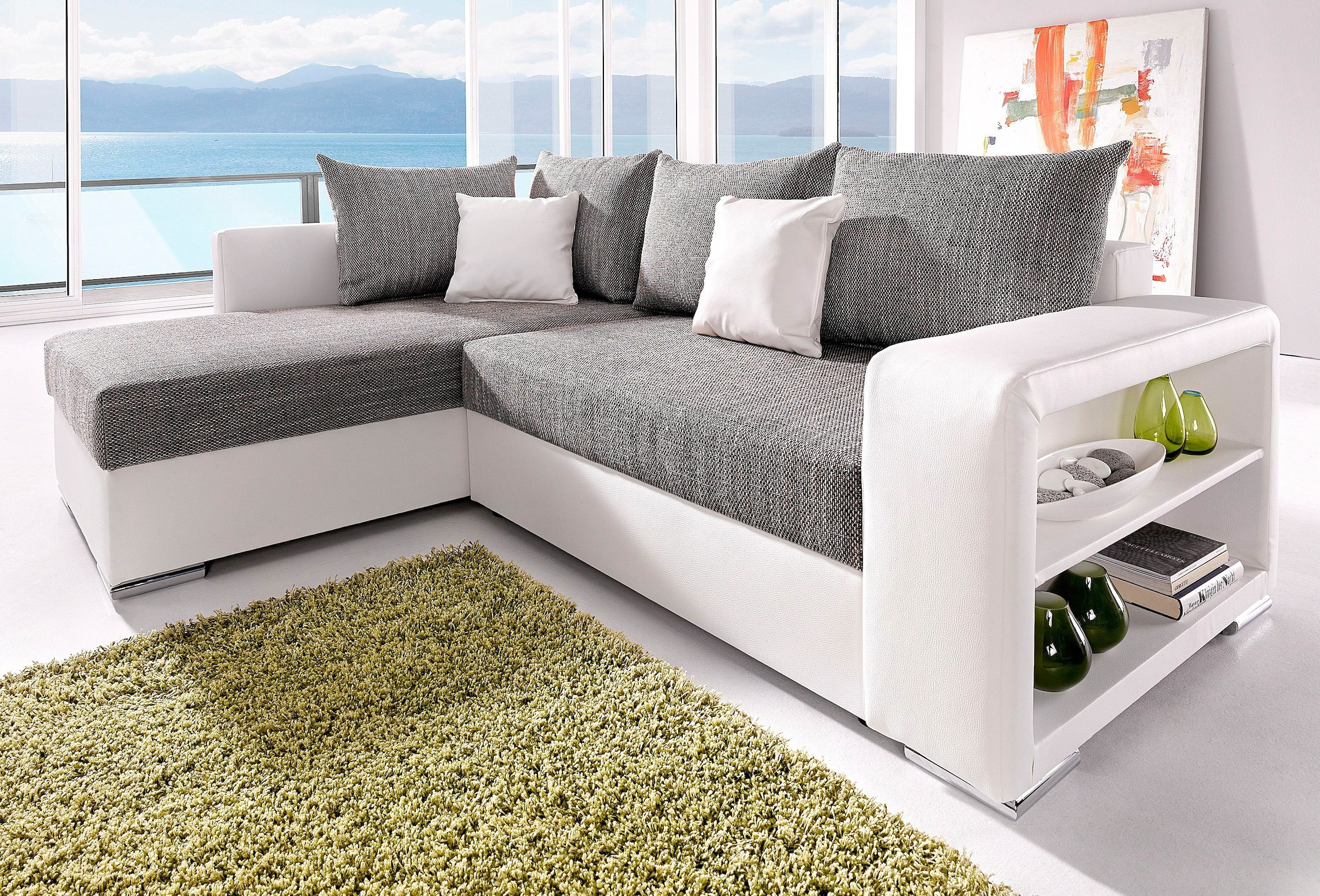 COLLECTION AB Ecksofa John, mit Bettfunktion, mit Rücken- und Zierkissen günstig online kaufen