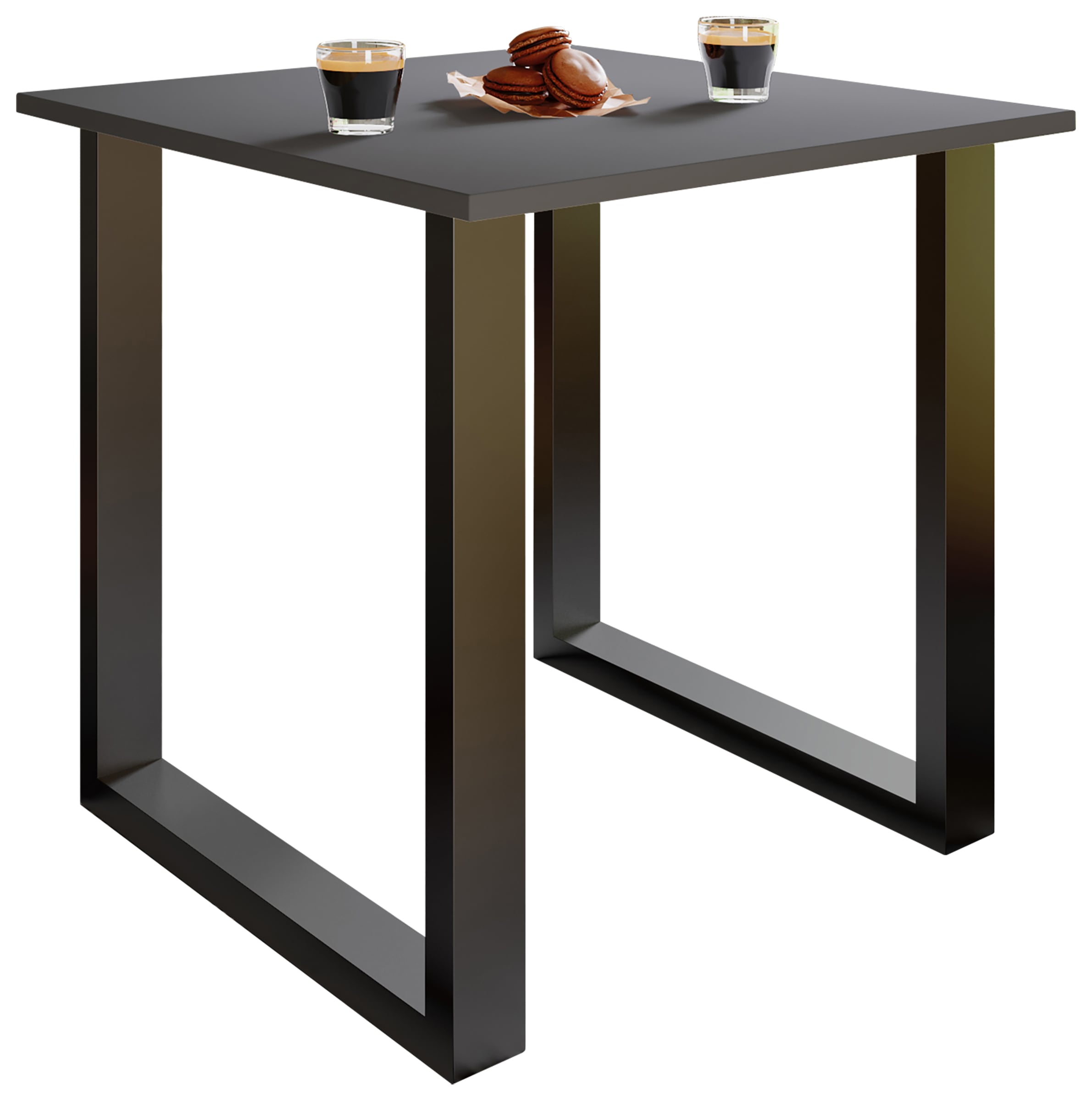 Esstisch VCM "Premium Holz Esstisch Küchentisch Xona U 80x80", schwarz, anthrazit, B:80cm T:80cm, Tische, Esstisch