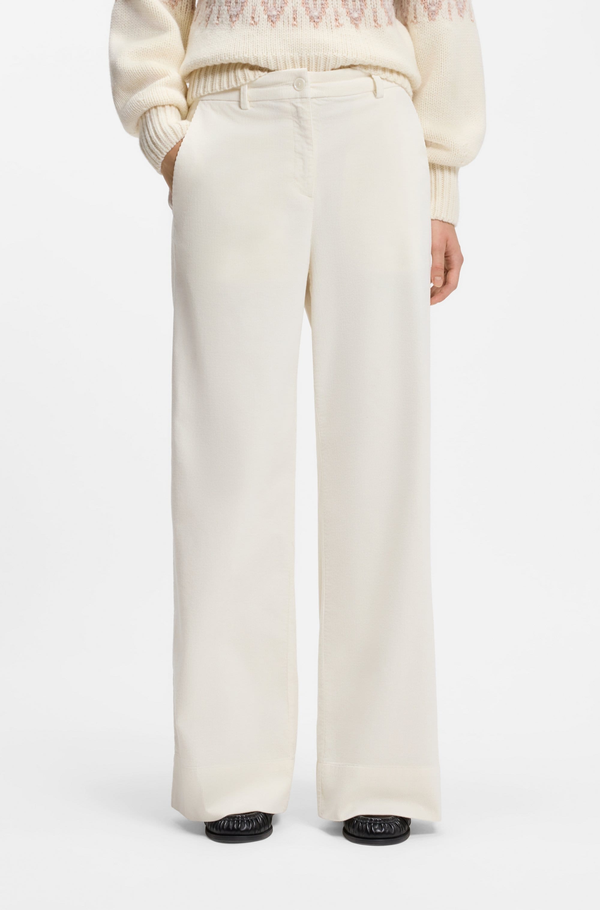 BOSS ORANGE Cordhose "Tacodi Premium Damenmode" aus Baumwoll-Modal-Mix mit Stretch