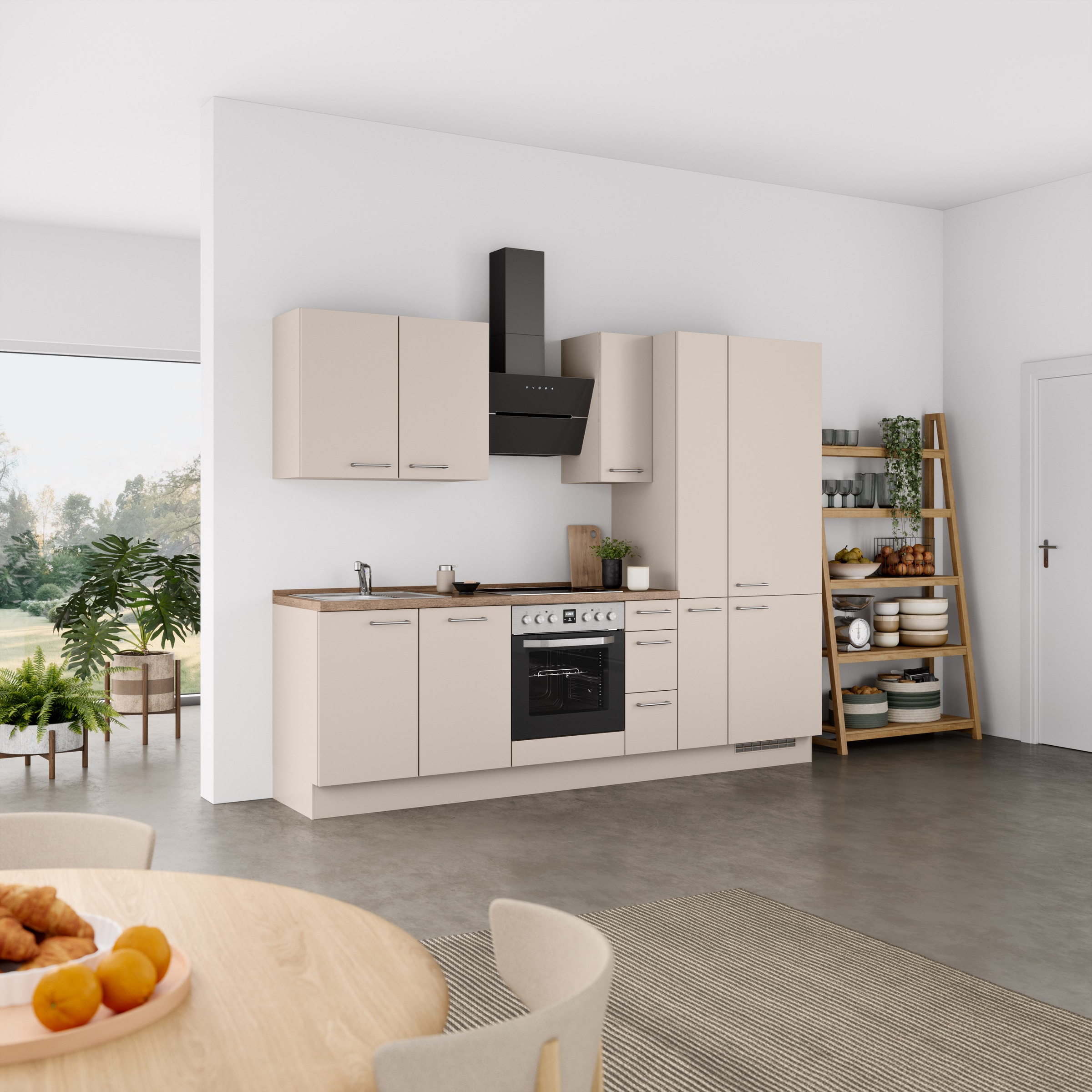 nobilia® Küchenzeile »"Laser II"«, vormontiert, Ausrichtung wählbar, Breite 270 cm, wahlw. mit E-Geräten