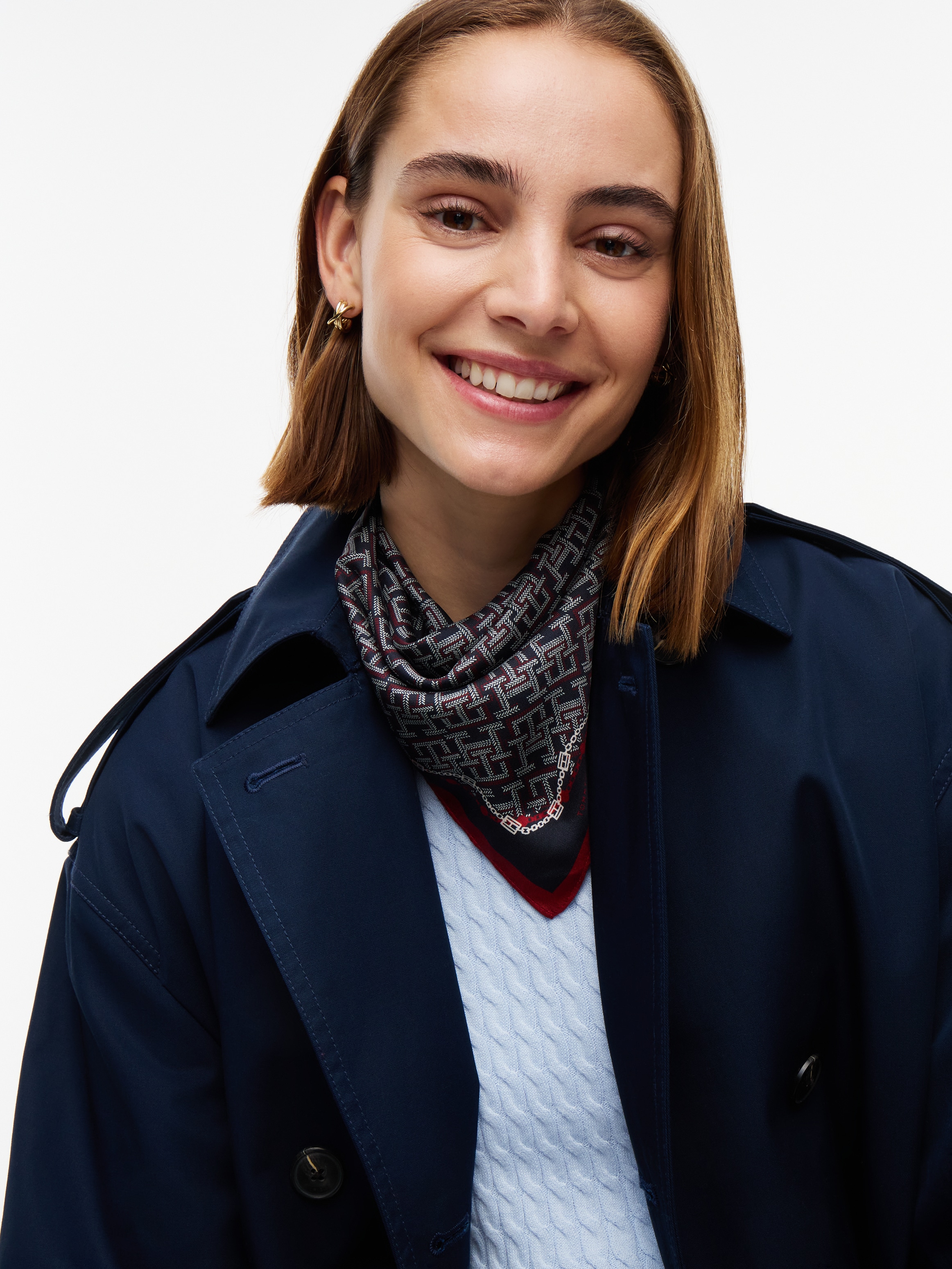 Tommy Hilfiger Damen Rwb Seidenschal "Tmonogram Silk Square" Regular Fit Mit Monogramprint von Baur